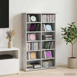 CD omara Betonsko siva 60 x 17 x 92 cm Inženirski les