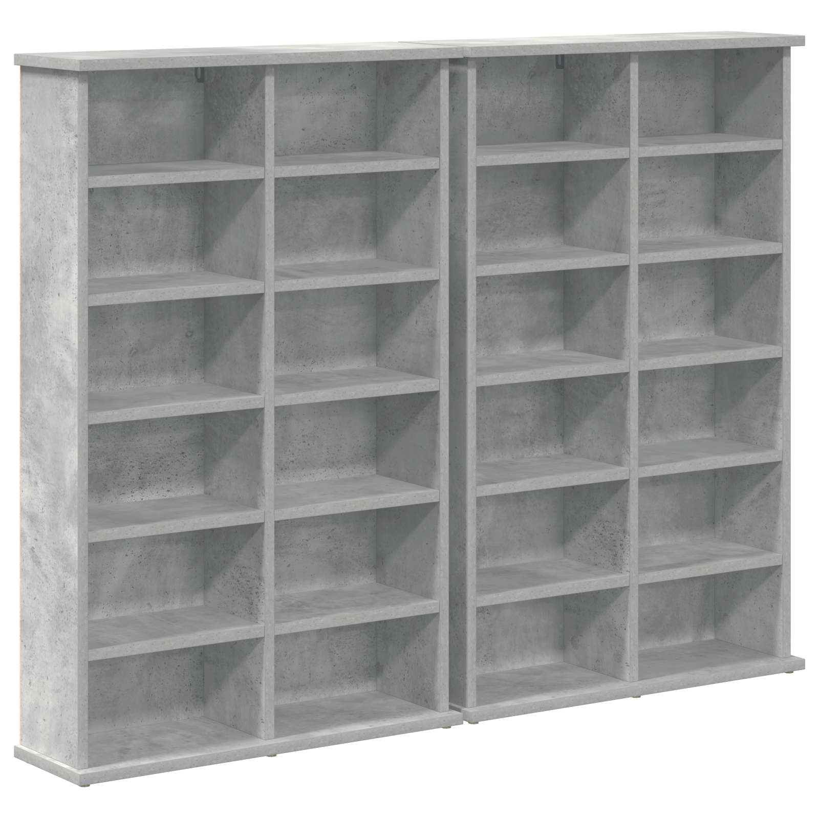 CD-kaappi 2 kpl Betoninharmaa 60 x 17 x 92 cm Tekninen puu - Image 2
