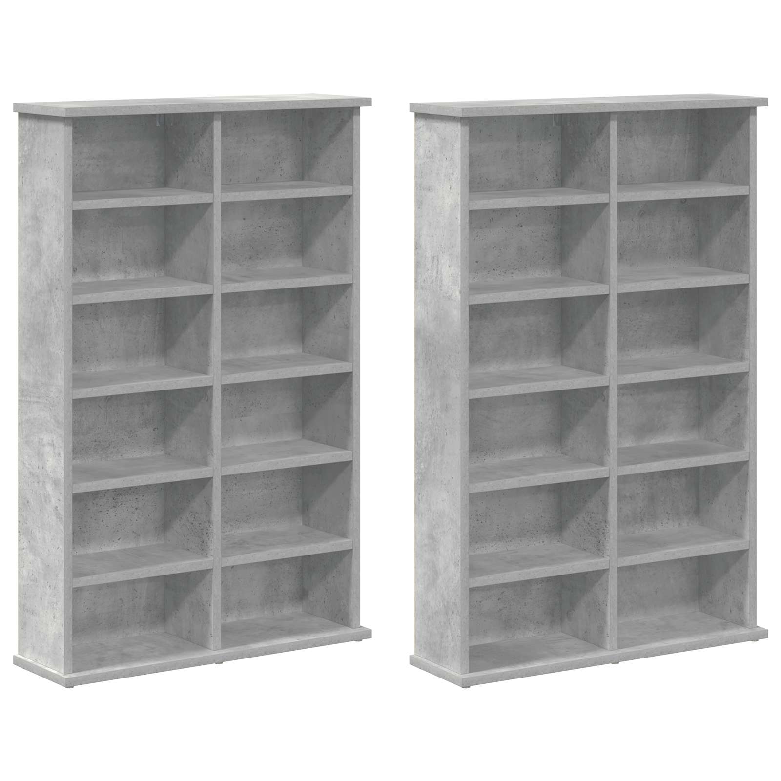CD-kaappi 2 kpl Betoninharmaa 60 x 17 x 92 cm Tekninen puu - Image 5