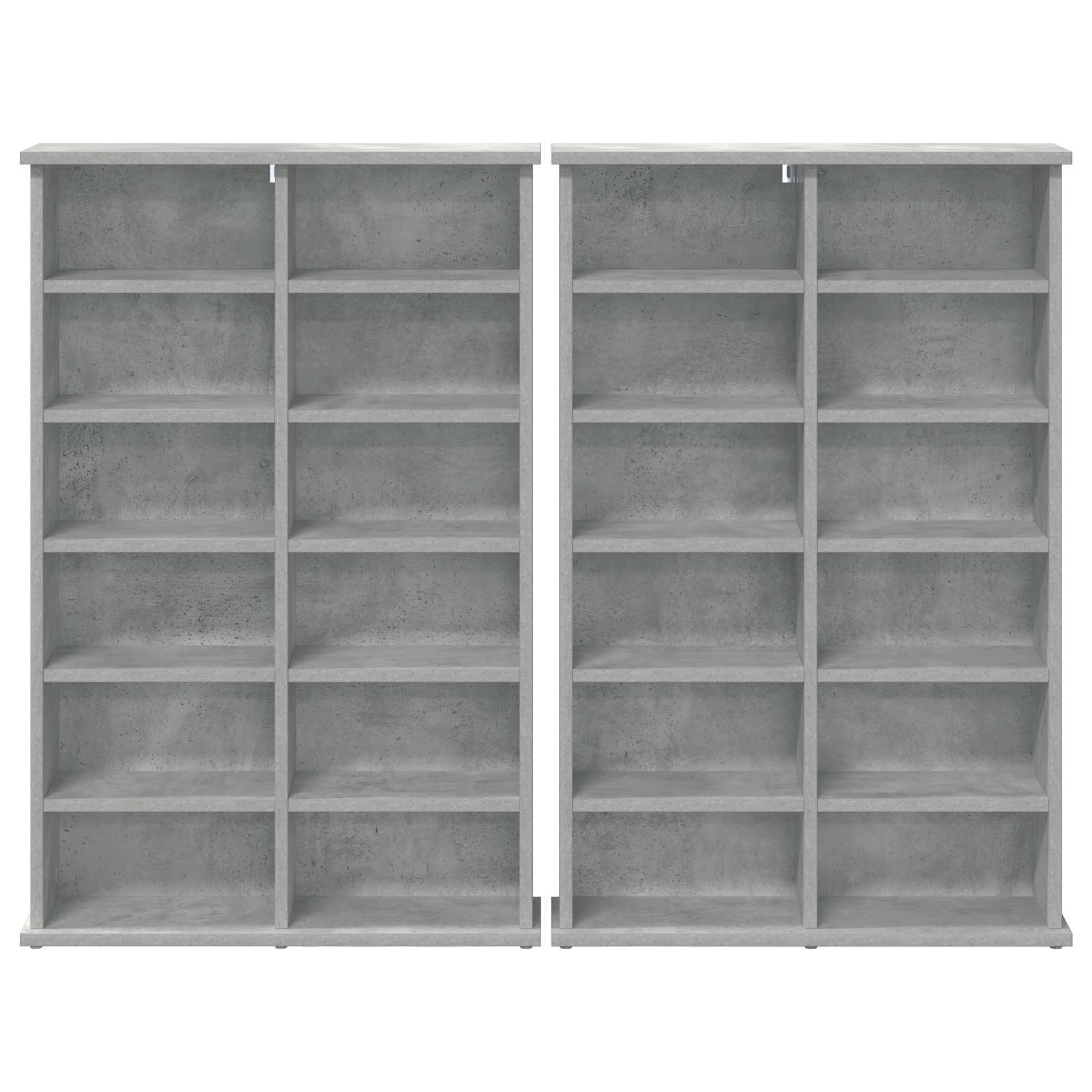 CD-kaappi 2 kpl Betoninharmaa 60 x 17 x 92 cm Tekninen puu - Image 6