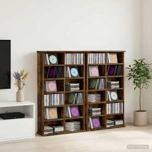 CD omara 2 kos Dimljen hrast 60 x 17 x 92 cm Inženirski les