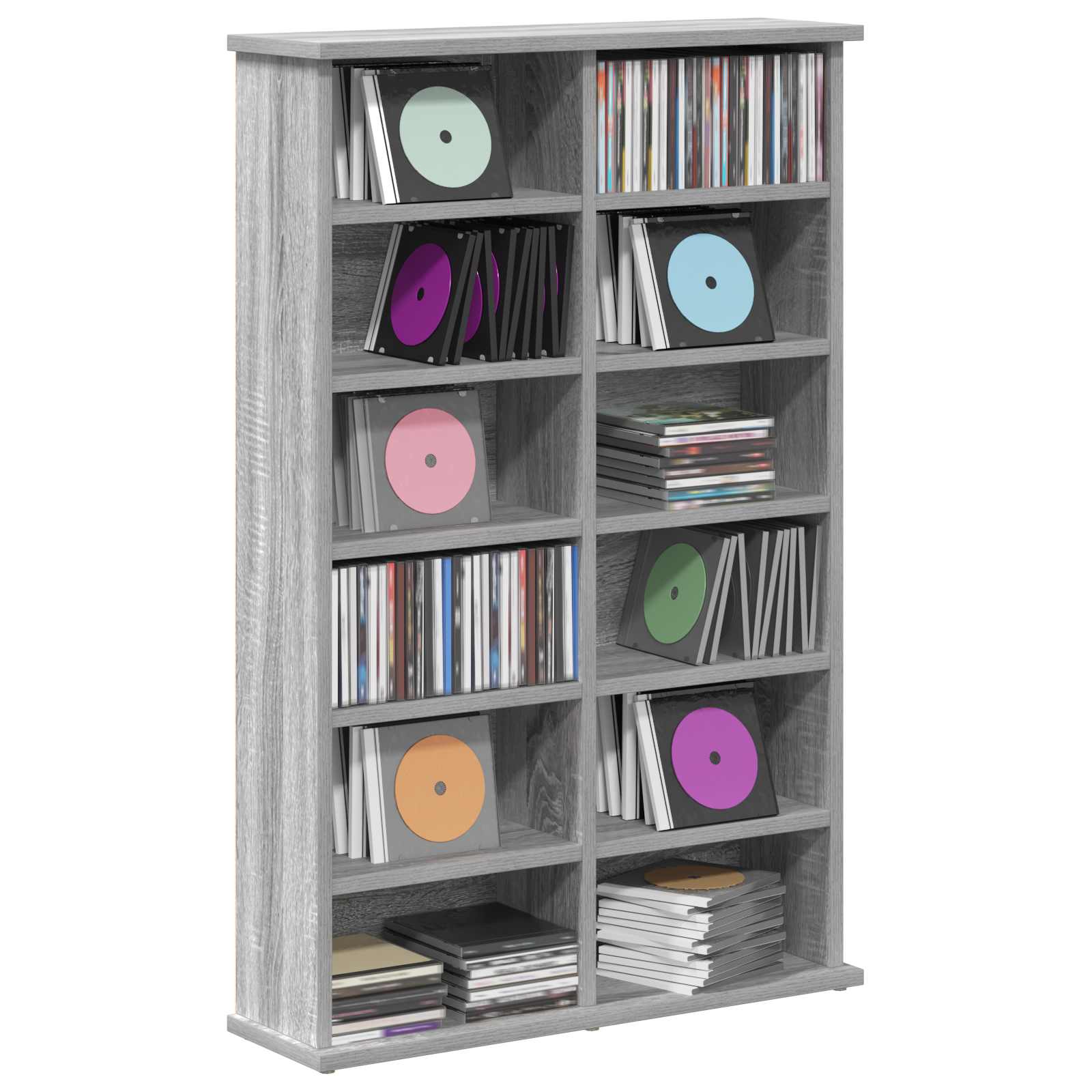 CD omara Siva Sonoma 60 x 17 x 92 cm Inženirski les - slika 3