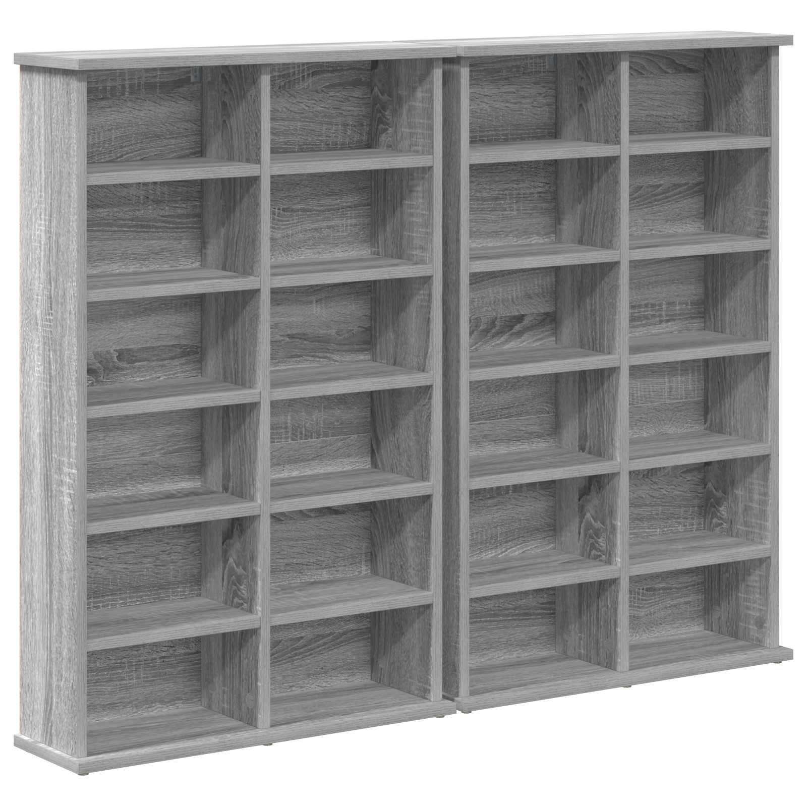 CD omara 2 kos Siva Sonoma 60 x 17 x 92 cm Inženirski les - slika 2