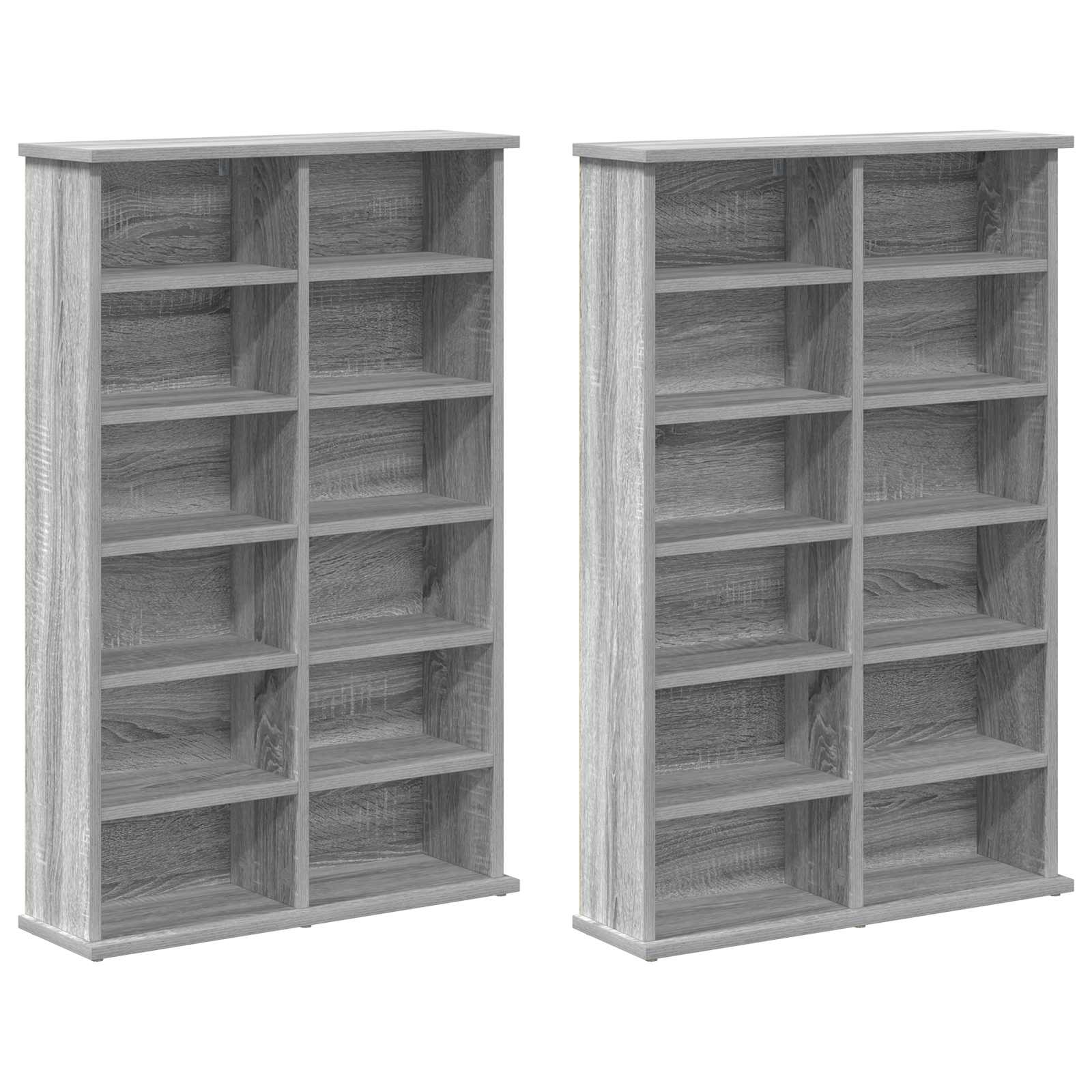 CD omara 2 kos Siva Sonoma 60 x 17 x 92 cm Inženirski les - slika 5