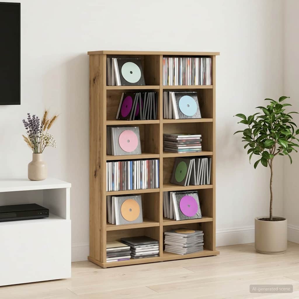 CD-kaappi Artisaanitammi 60 x 17 x 92 cm Tekninen puu