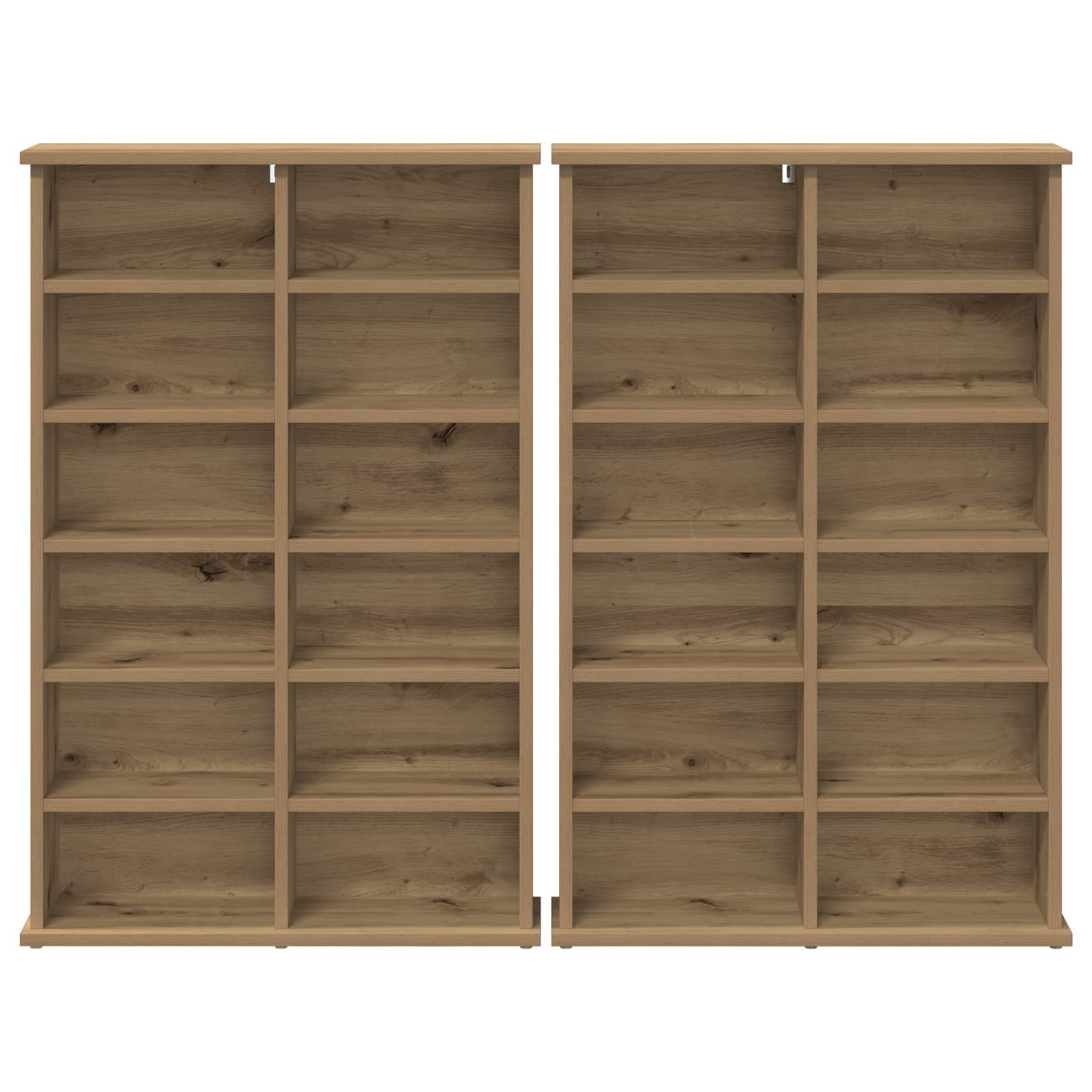 CD-kaappi 2 kpl Artisaanitammi 60 x 17 x 92 cm Tekninen puu - Image 6
