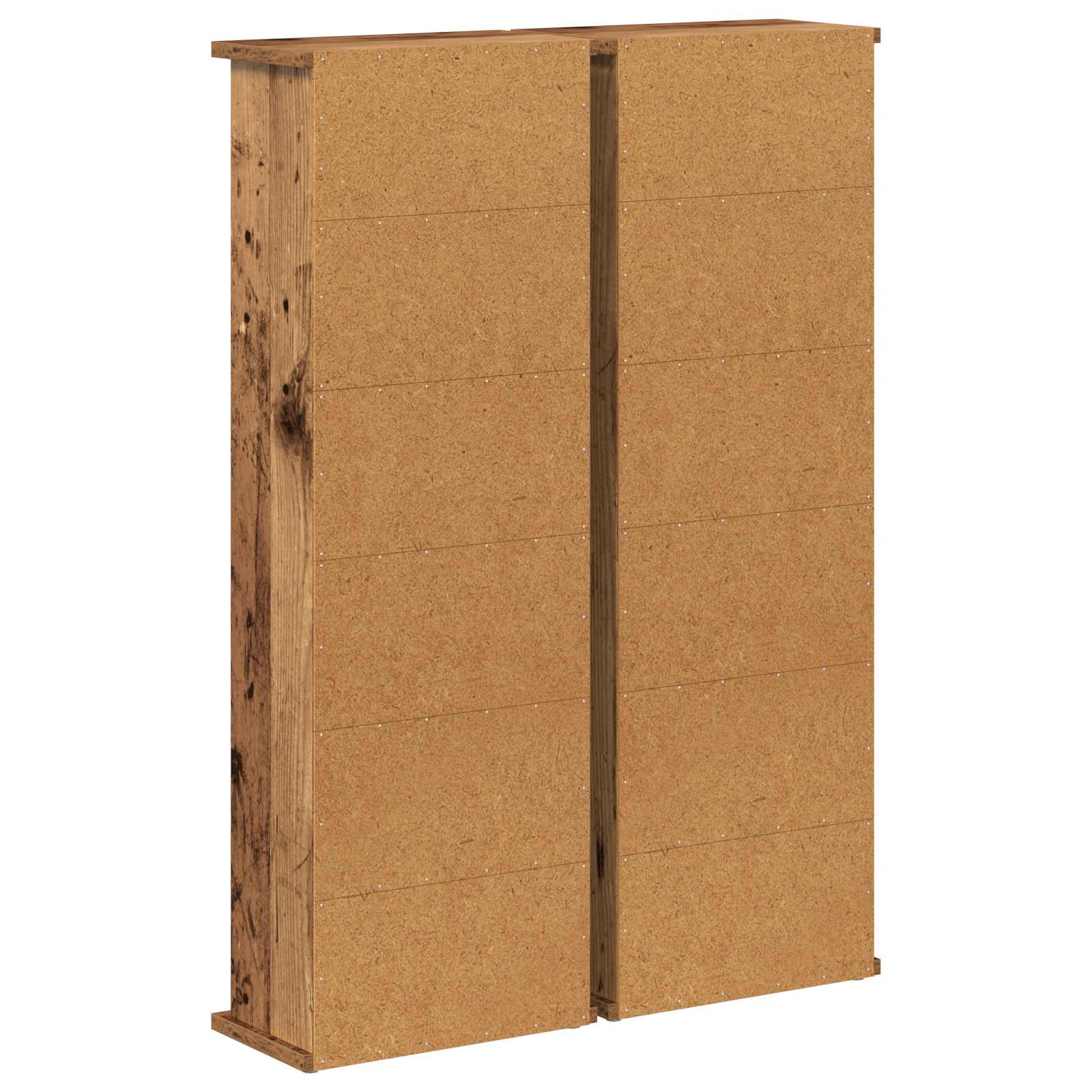 CD-kaappi 2 kpl Vanha puu 60 x 17 x 92 cm Tekninen puu - Image 8