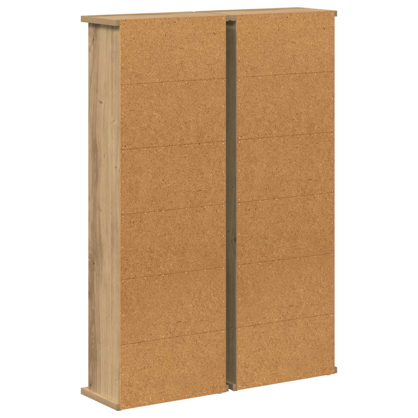 CD-kaappi 2 kpl Artisaanitammi 60 x 17 x 92 cm Tekninen puu - Image 8