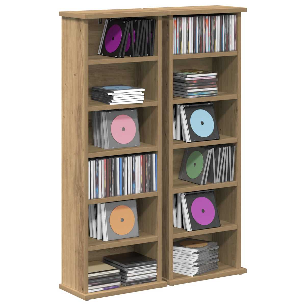 CD Skab 60 x 17 x 92 cm Konstrueret træ - Billede 3