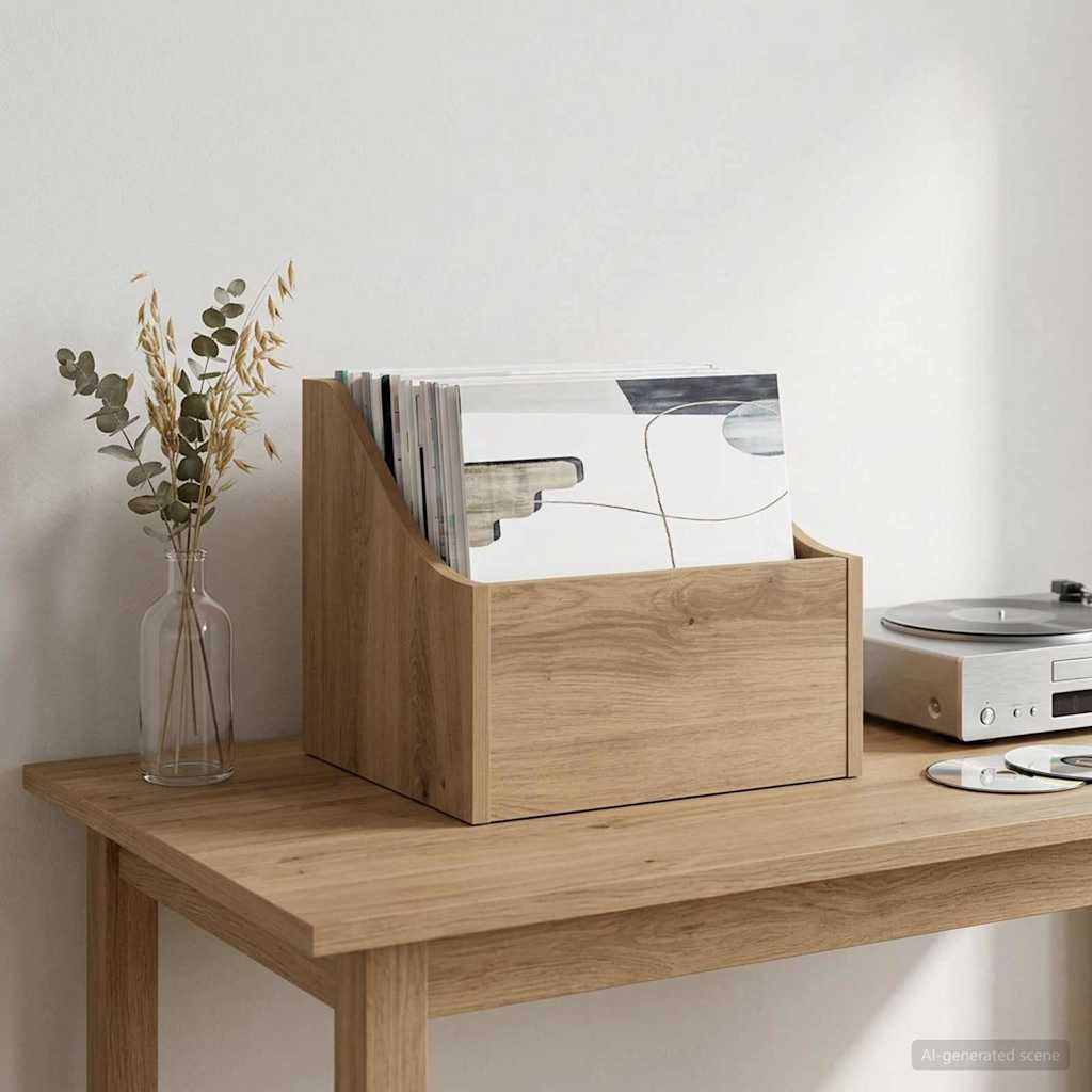 vidaXL LP pladeæske Artisan-eg 37 x 33 x 32 cm Konstrueret træ