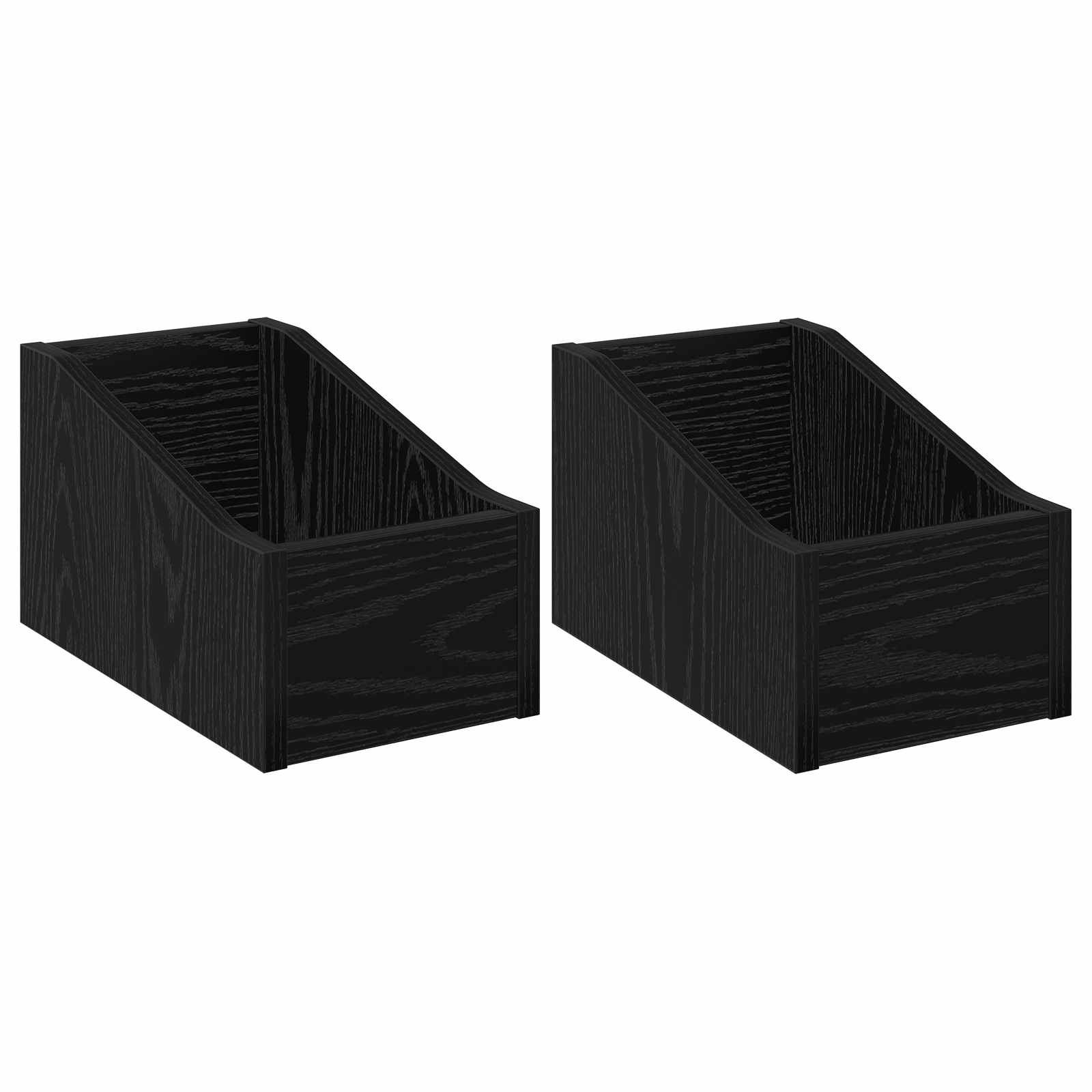 Кутия за LP записи 2 бр. Черен дъб 18 x 32 x 18 см — изображение 2