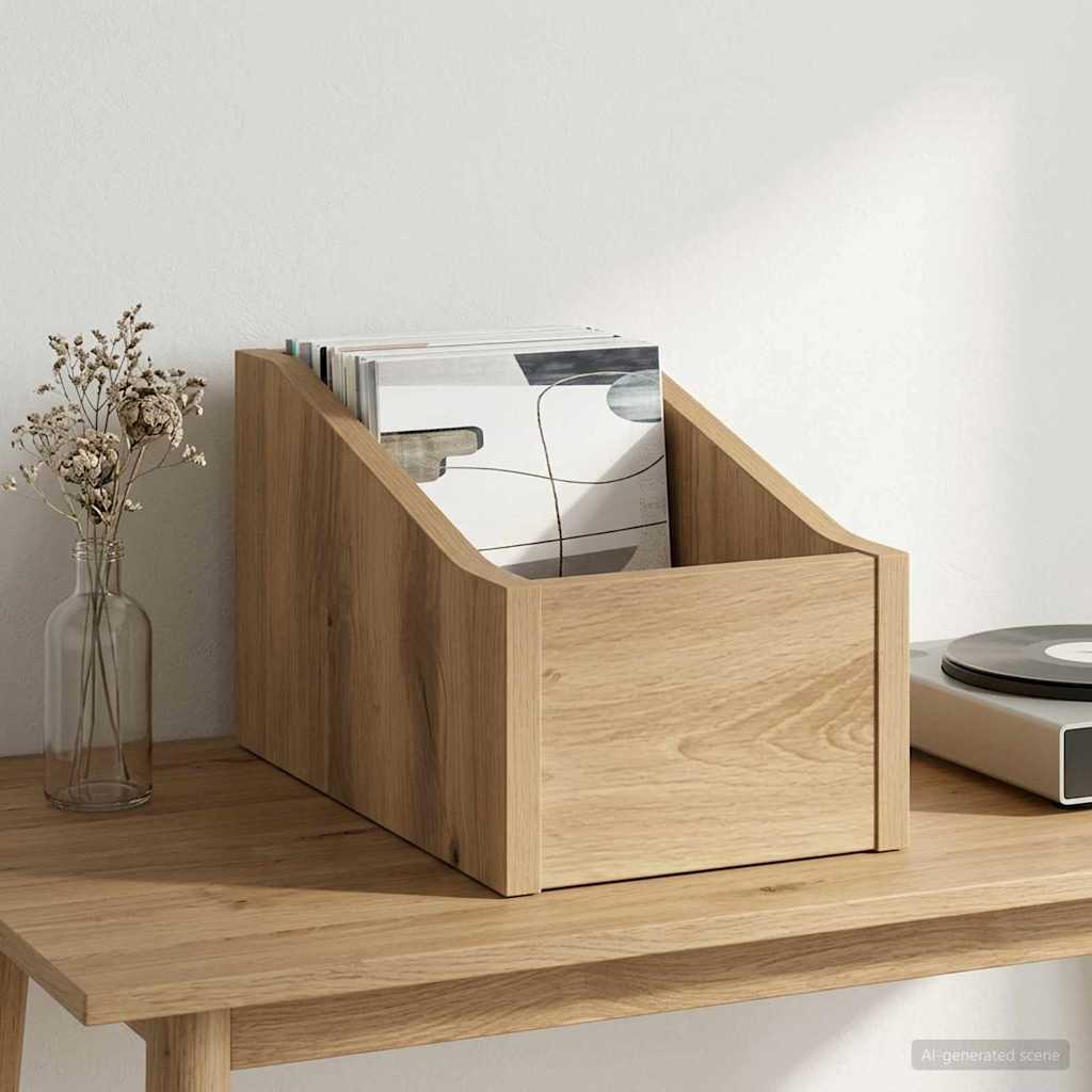 vidaXL LP pladeæske Artisan-eg 18 x 32 x 18 cm Konstrueret træ