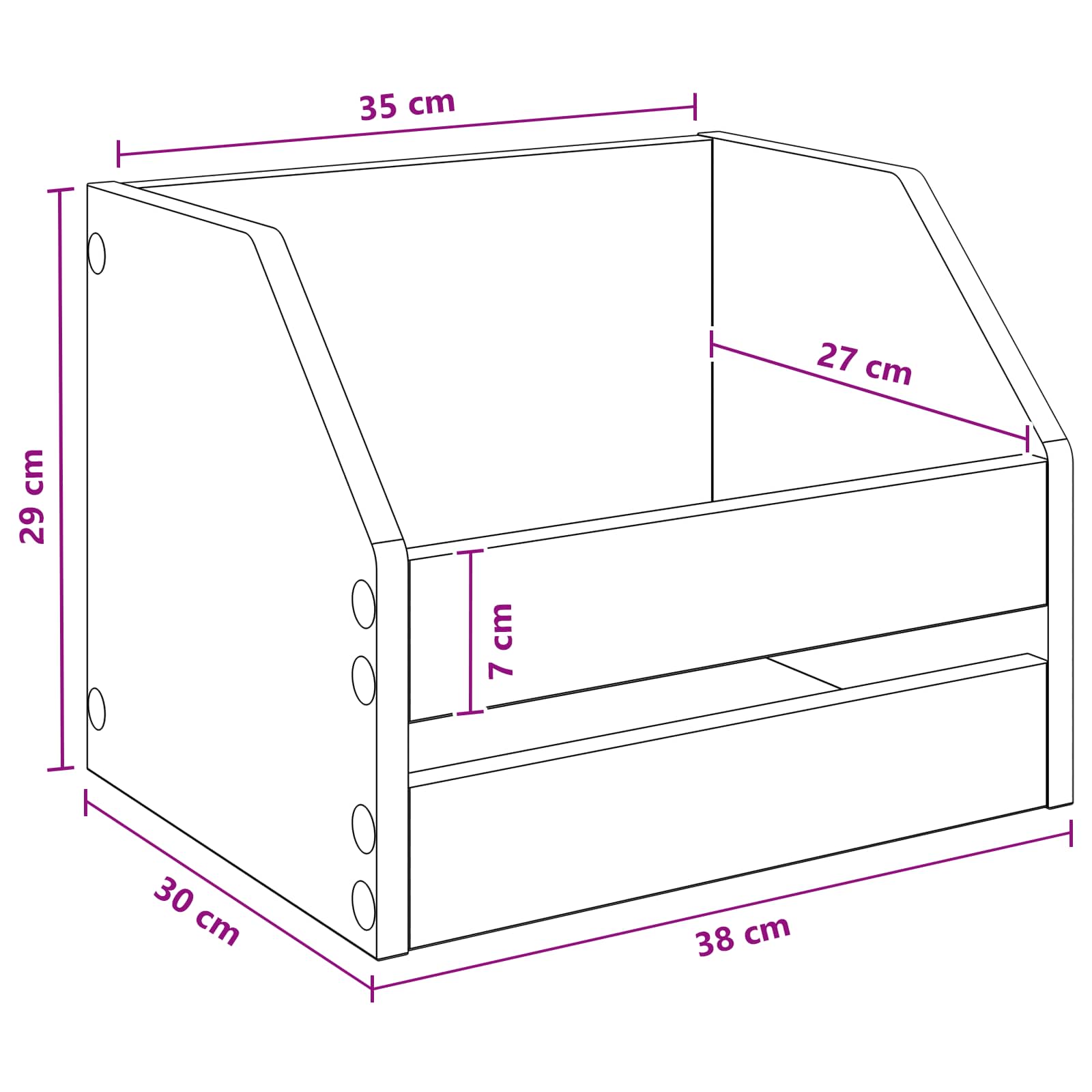vidaXL Vinyl Album Box Weiß 38 x 30 x 29 cm Holzwerkstoff – Bild 8