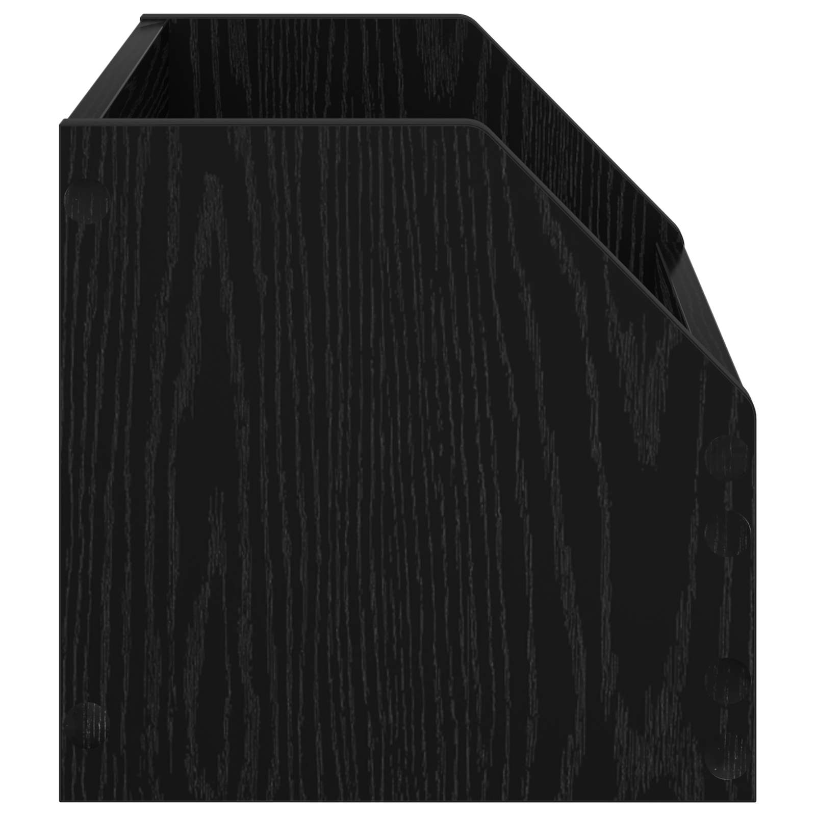 Кутия за винилови албуми 2 бр. Черен дъб 38 x 30 x 29 см — изображение 4