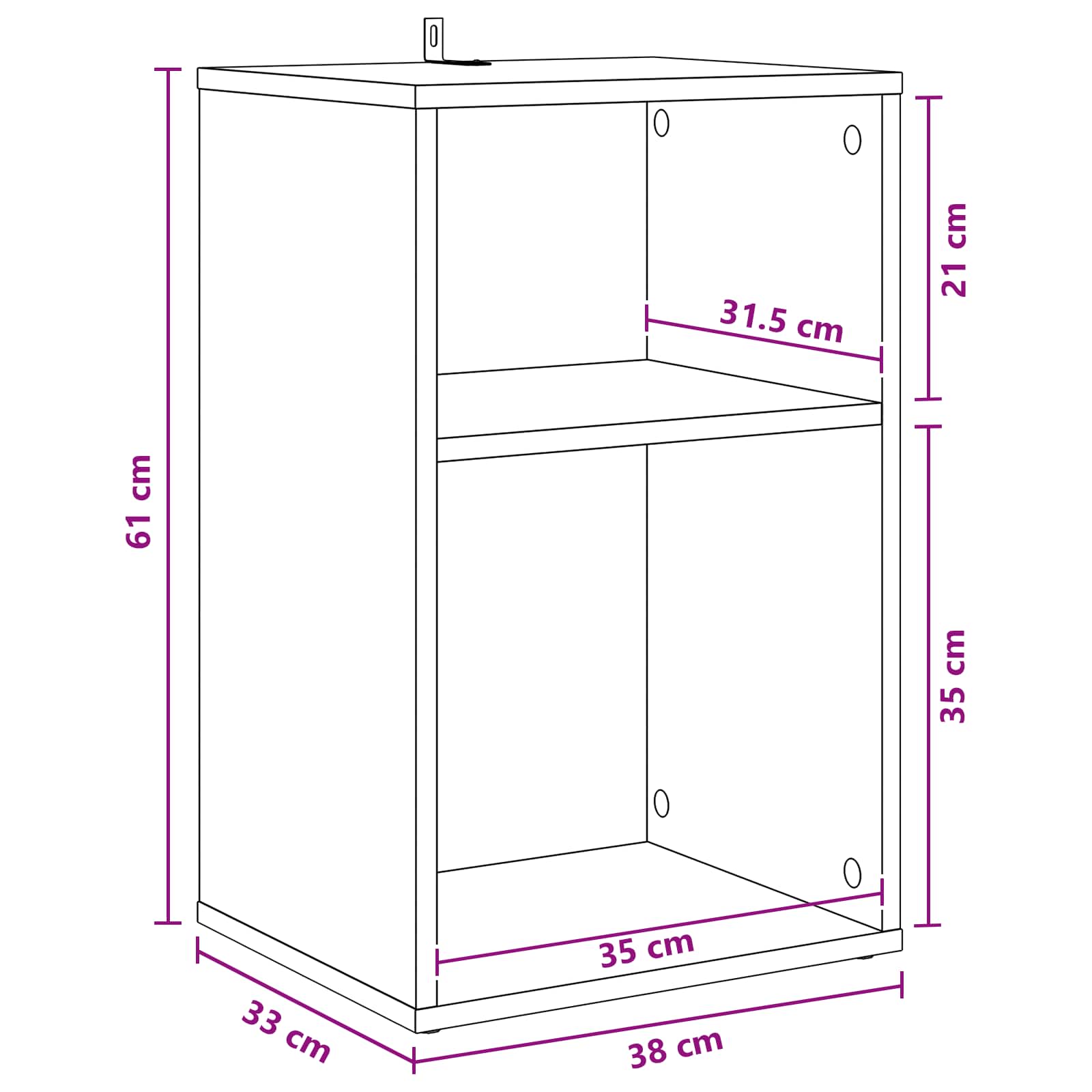 vidaXL Schallplattenschrank Artisan-Eiche 38 x 33 x 61 cm – Bild 10
