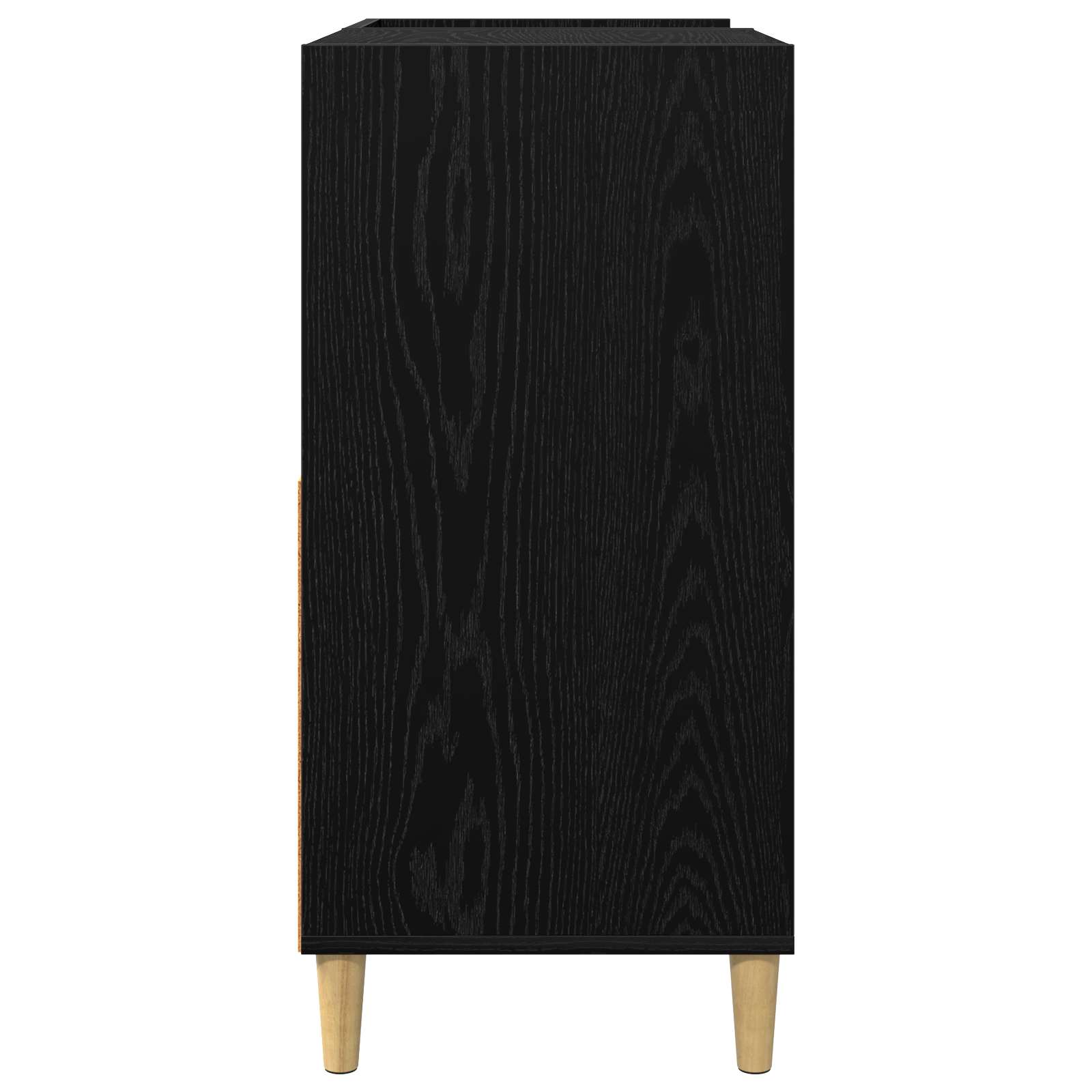 Vinyylisoittimen teline Musta tammi 82 x 39,5 x 82,5 cm - Image 5