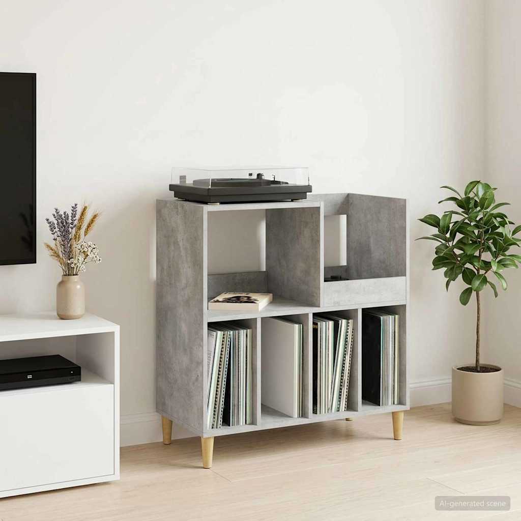 Vinyylisoittimen teline Betoninharmaa 82 x 39,5 x 82,5 cm