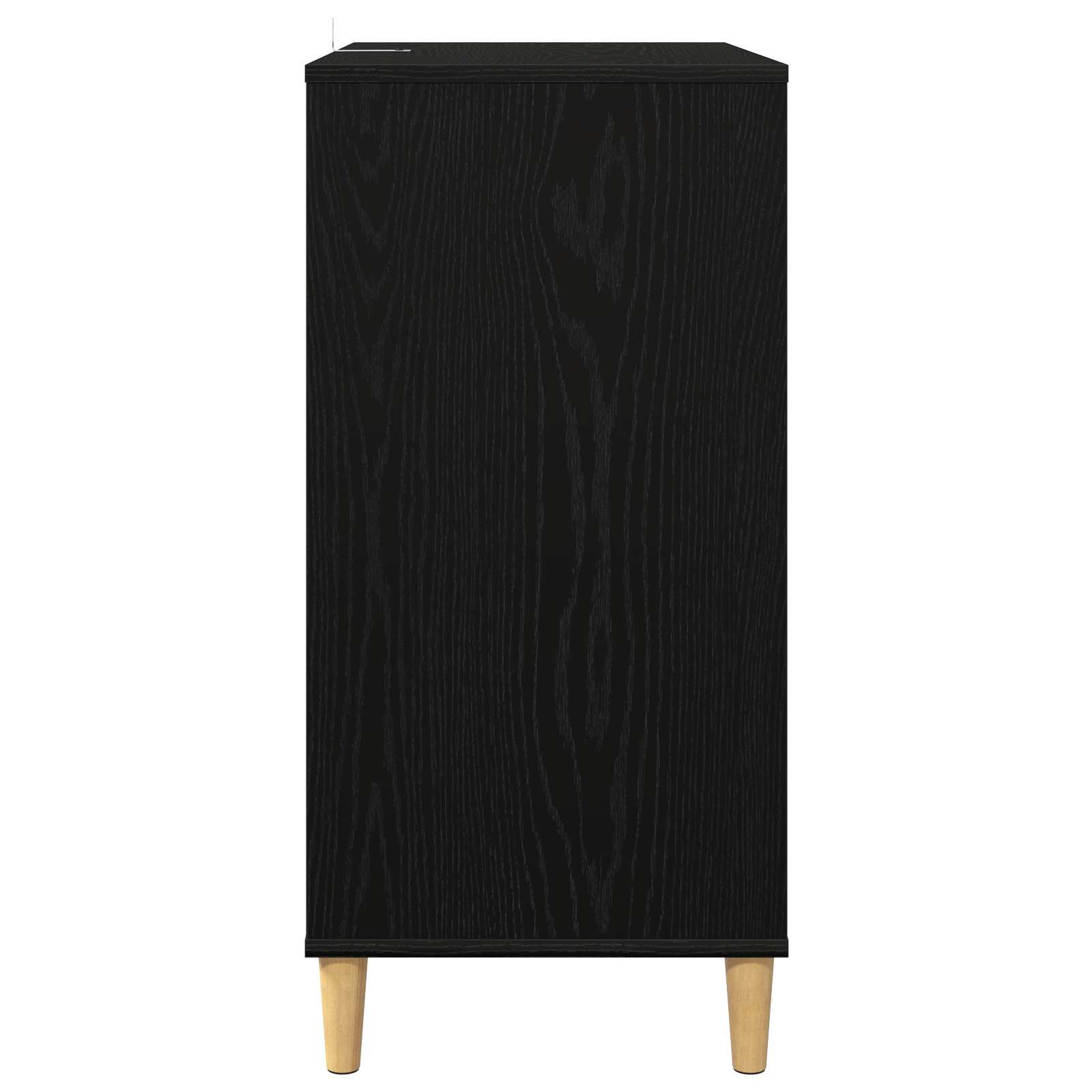 Vinyylisoittimen teline Musta tammi 71 x 39,5 x 83 cm - Image 5