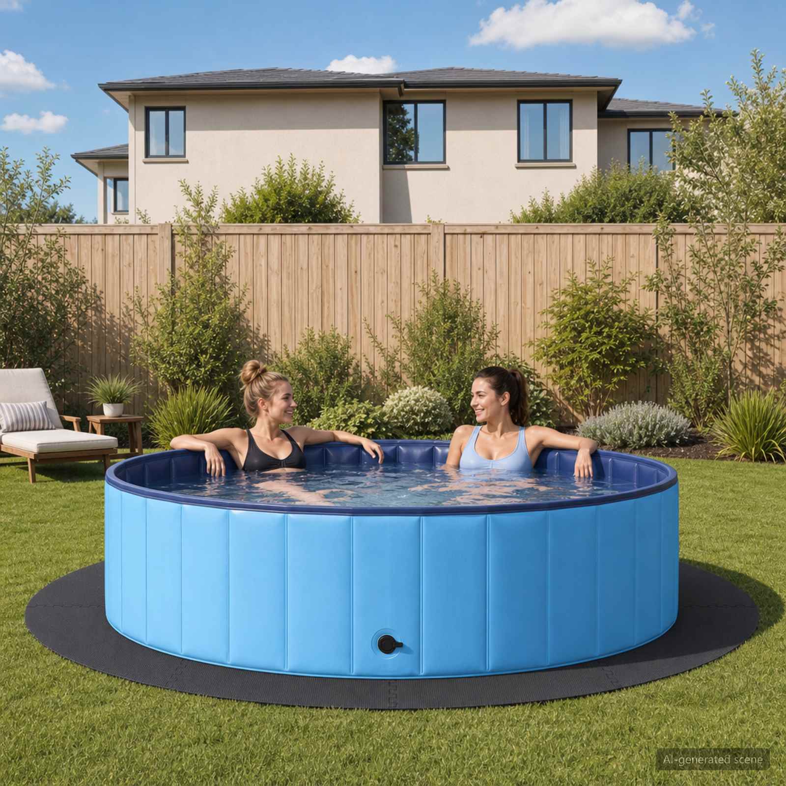 Zwembad Grondmat 16 st Ø 235 cm Rond EVA Schuim Zwart image 1