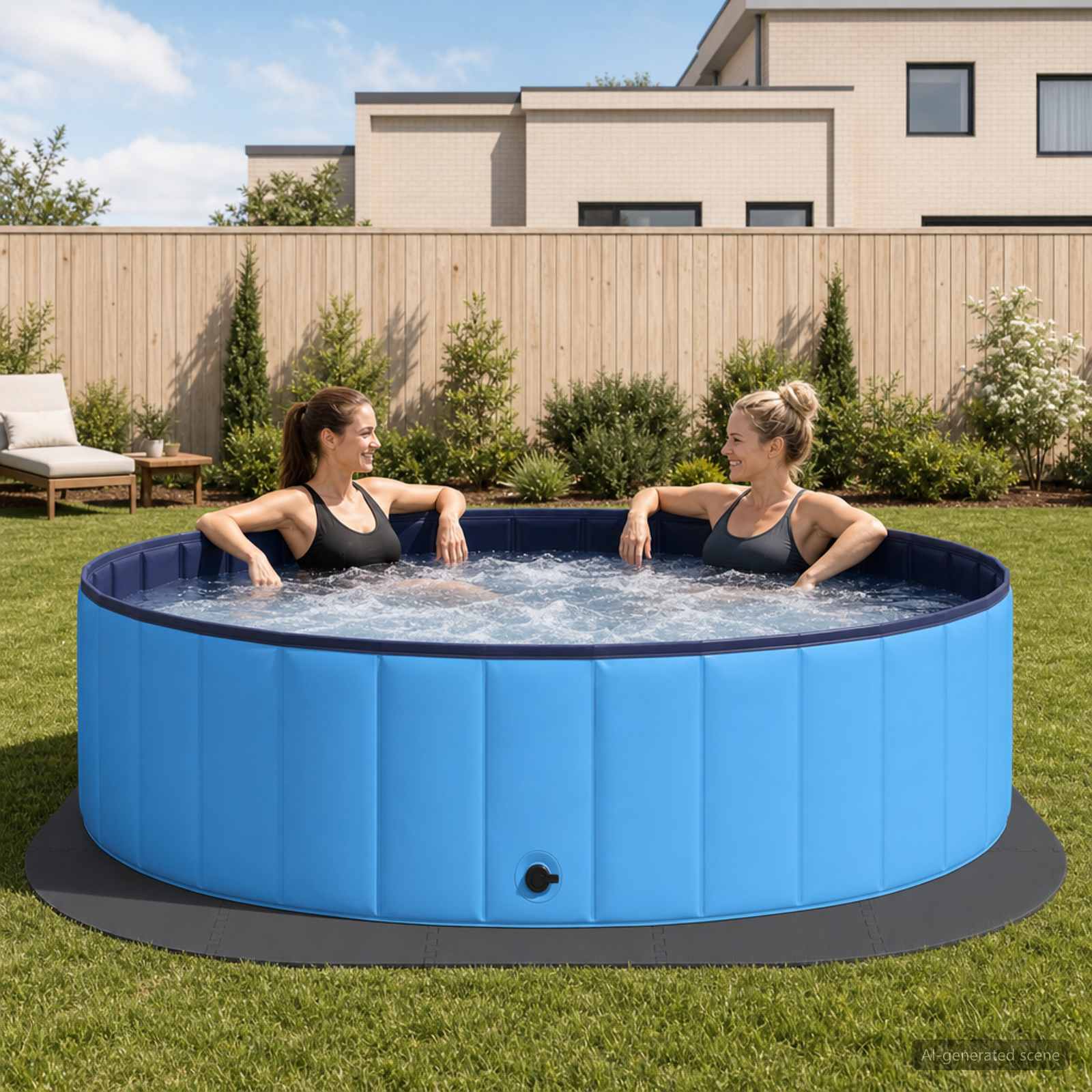 Zwembad Grondmat 25 st Ø 292 cm Rond EVA Schuim Zwart image 1