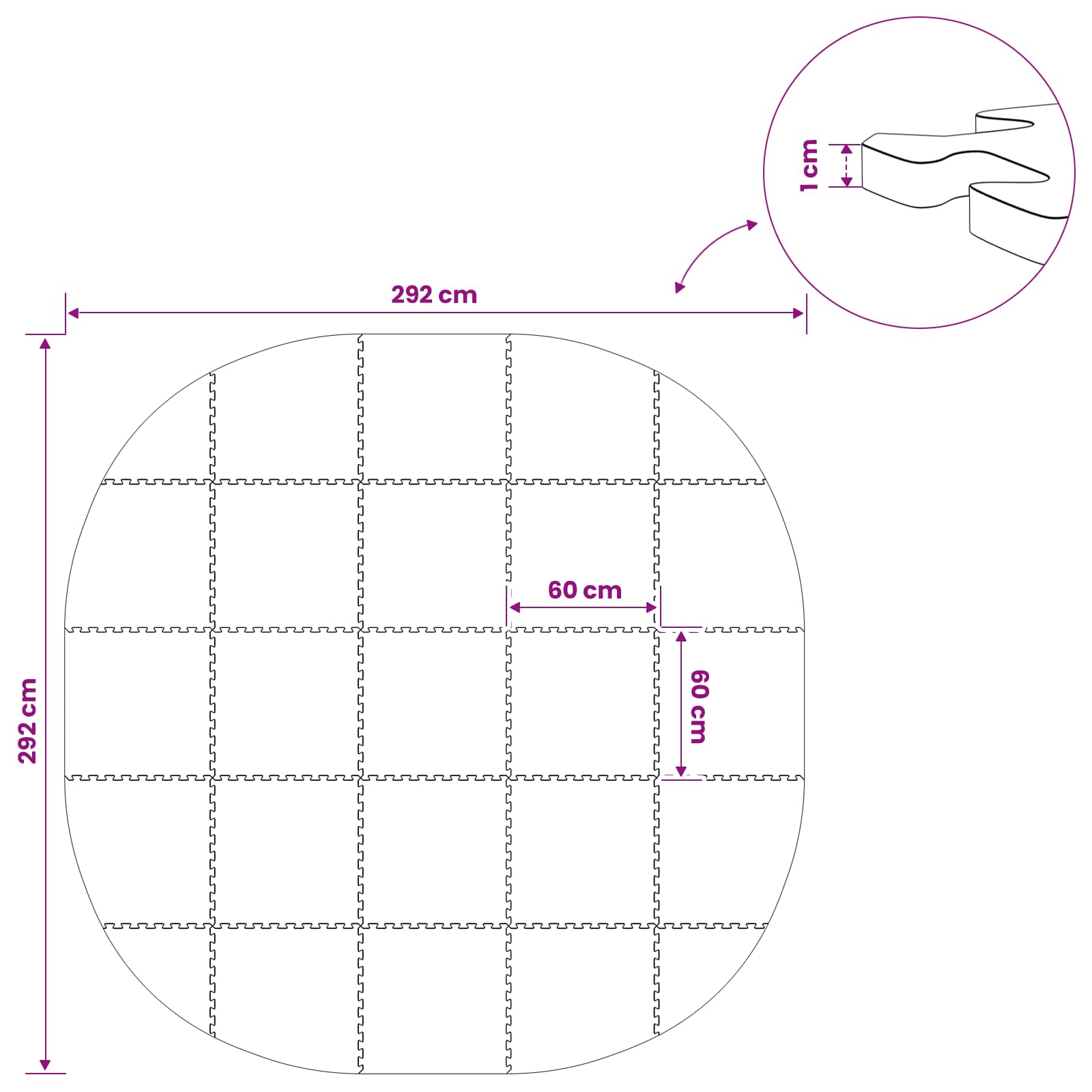 Zwembad Grondmat 25 st Ø 292 cm Rond EVA Schuim Zwart image 8