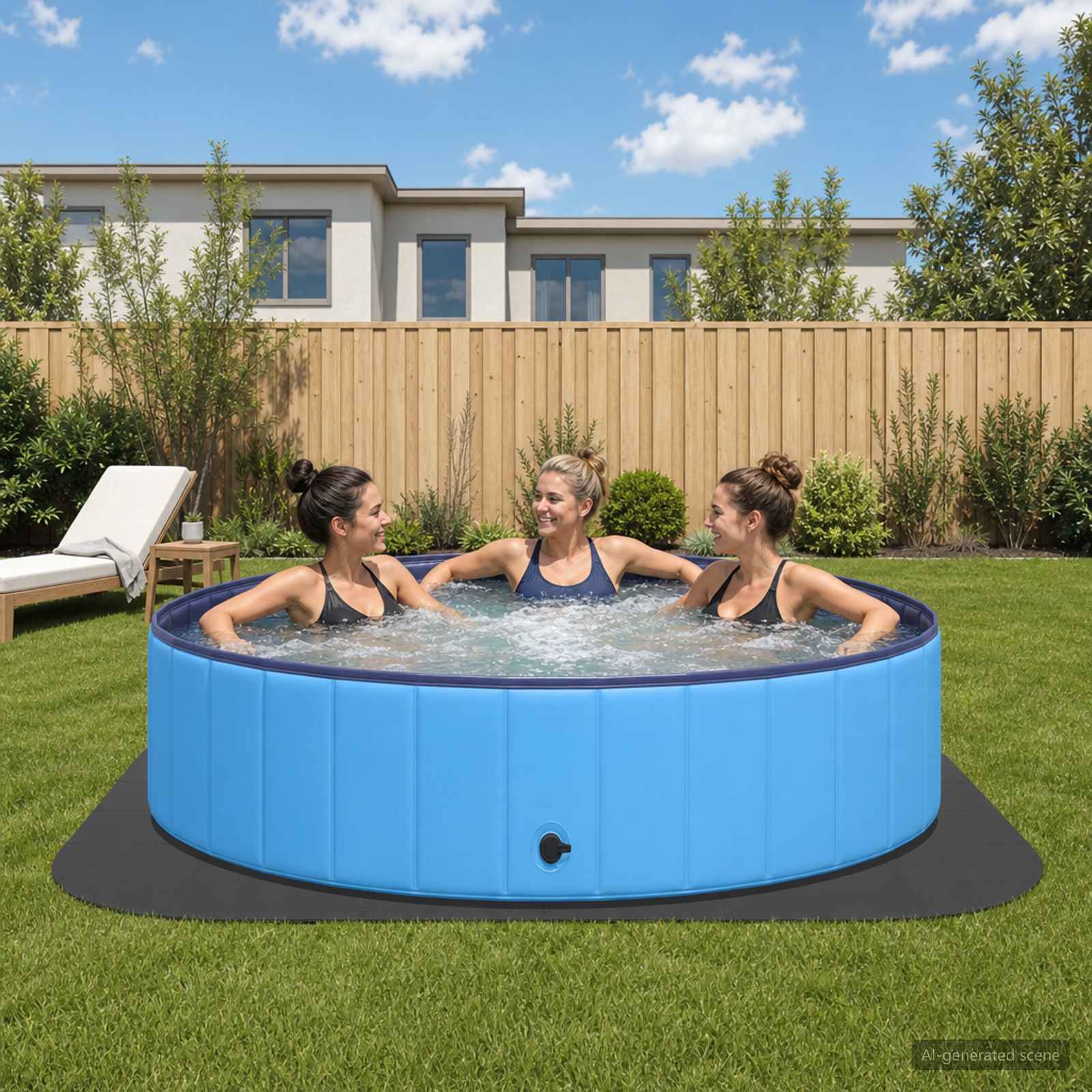 Zwembad Grondmat 36 st Ø 350 cm Rond EVA Schuim Zwart image 1