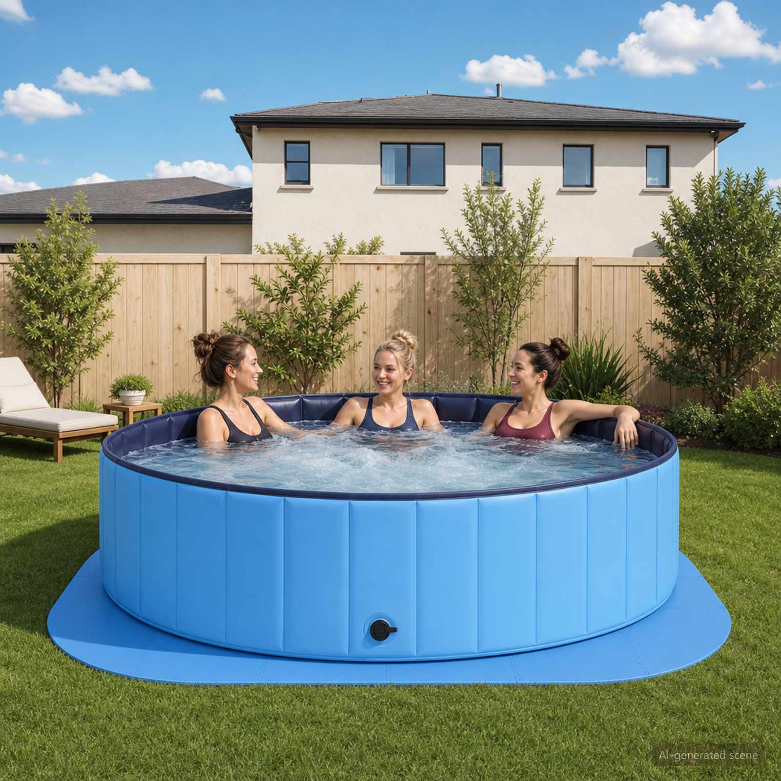 Zwembad Grondmat 36 st Ø 350 cm Rond EVA Schuim Blauw image 1