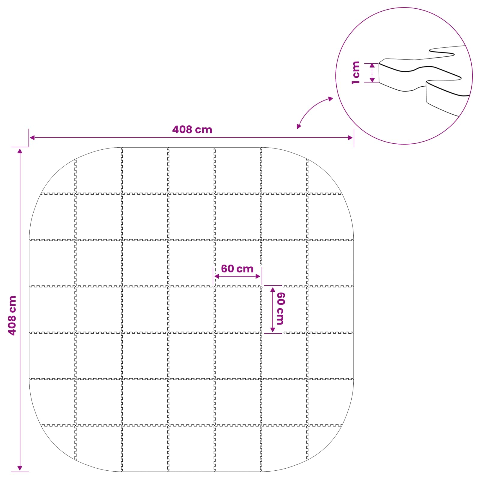 Zwembad Grondmat 49 st Ø 408 cm Rond EVA Schuim Grijs image 8