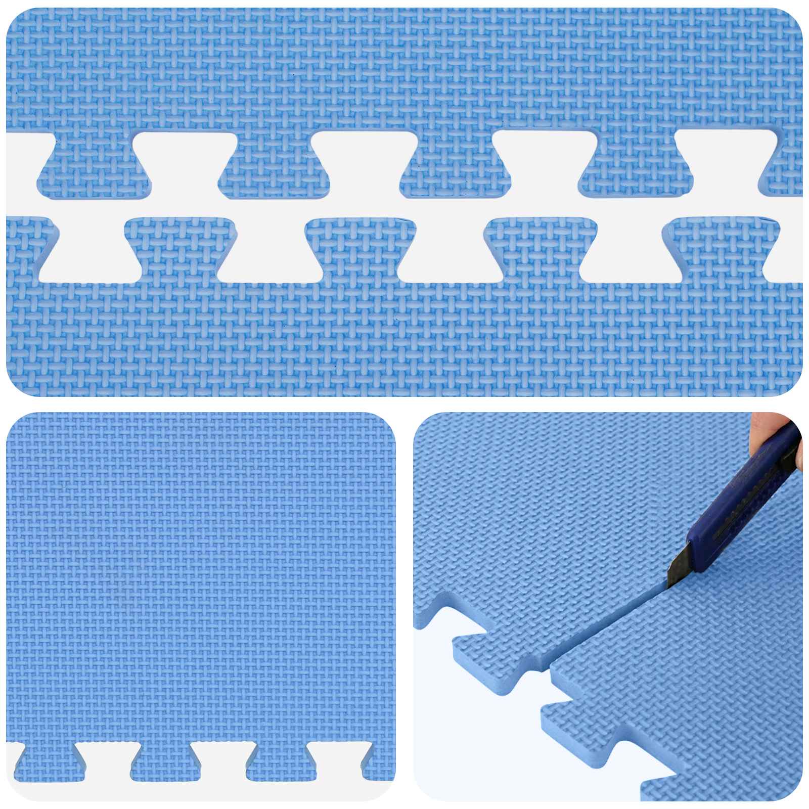 Zwembad Grondmat 49 st Ø 408 cm Rond EVA Schuim Blauw image 6