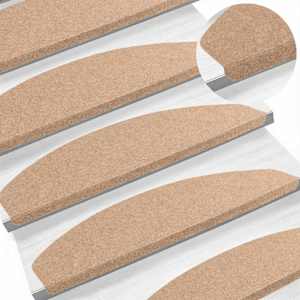 Samolepicí schodové rohože 15 pcs Béžová 80 x 28 x 3,5 cm - obrázek 2