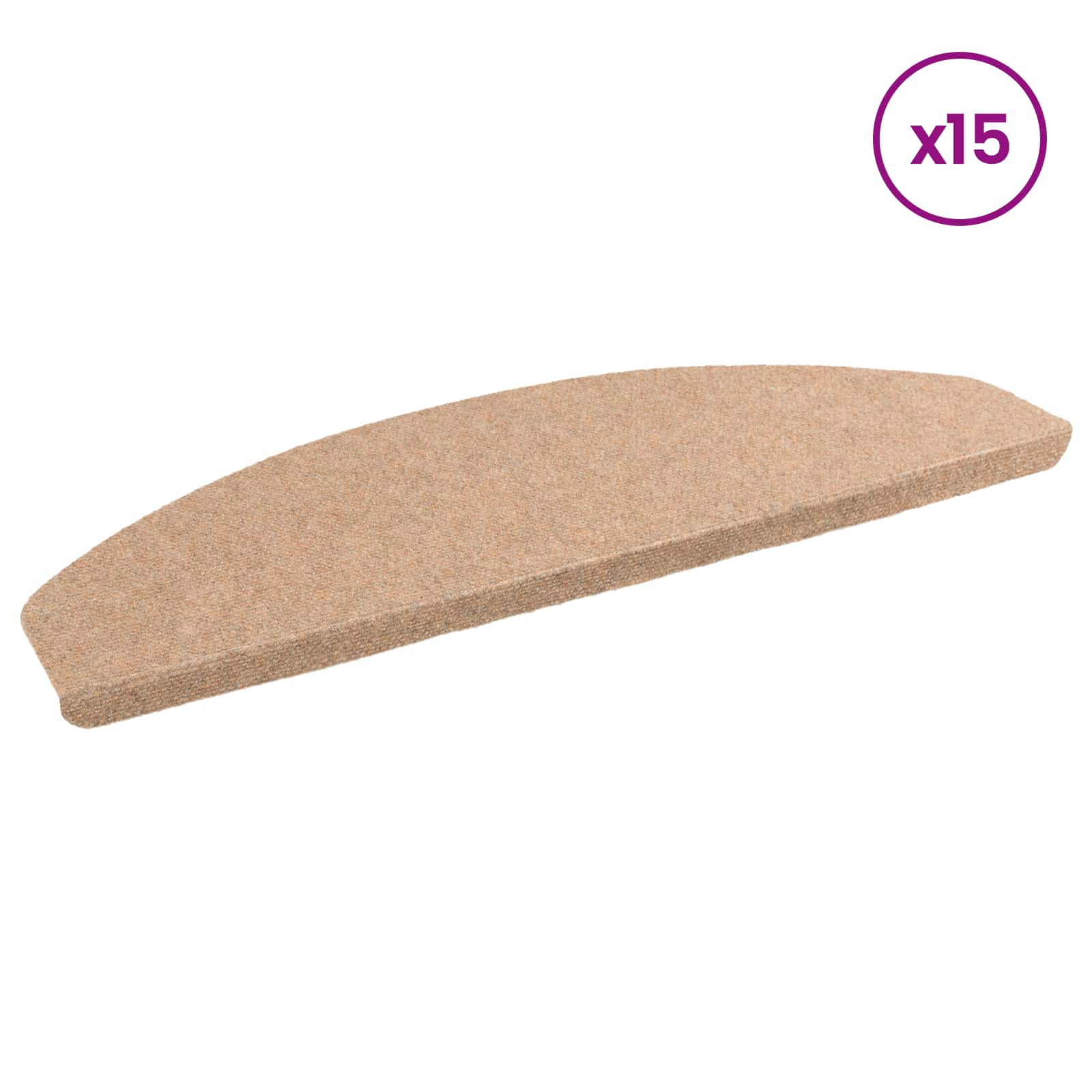 Zelfklevende Trapmatten Halfrond 15 st Beige 80 x 28 x 3,5 cm image 3