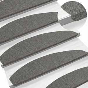 Samolepicí schodové rohože 15 pcs Šedá 80 x 28 x 3,5 cm - obrázek 2