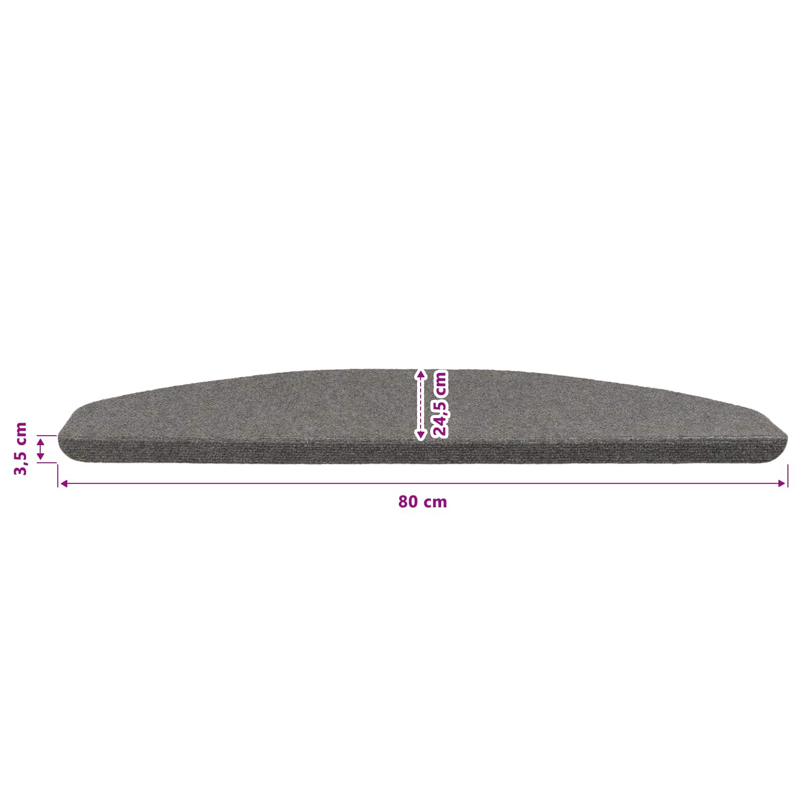 Zelfklevende Trapmatten Halfrond 15 pcs Grijs 80 x 28 x 3,5 cm image 9