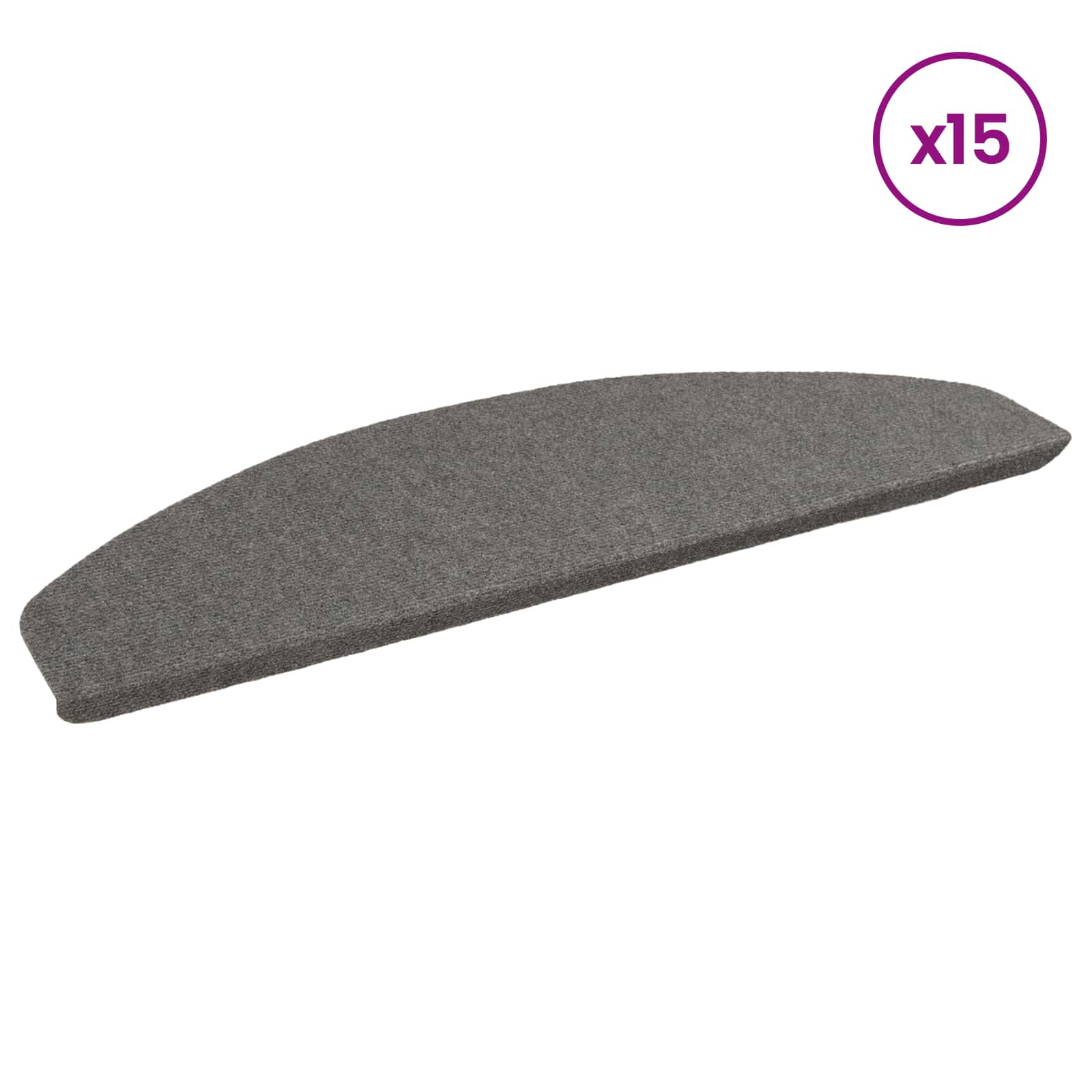 Zelfklevende Trapmatten Halfrond 15 pcs Grijs 80 x 28 x 3,5 cm image 3