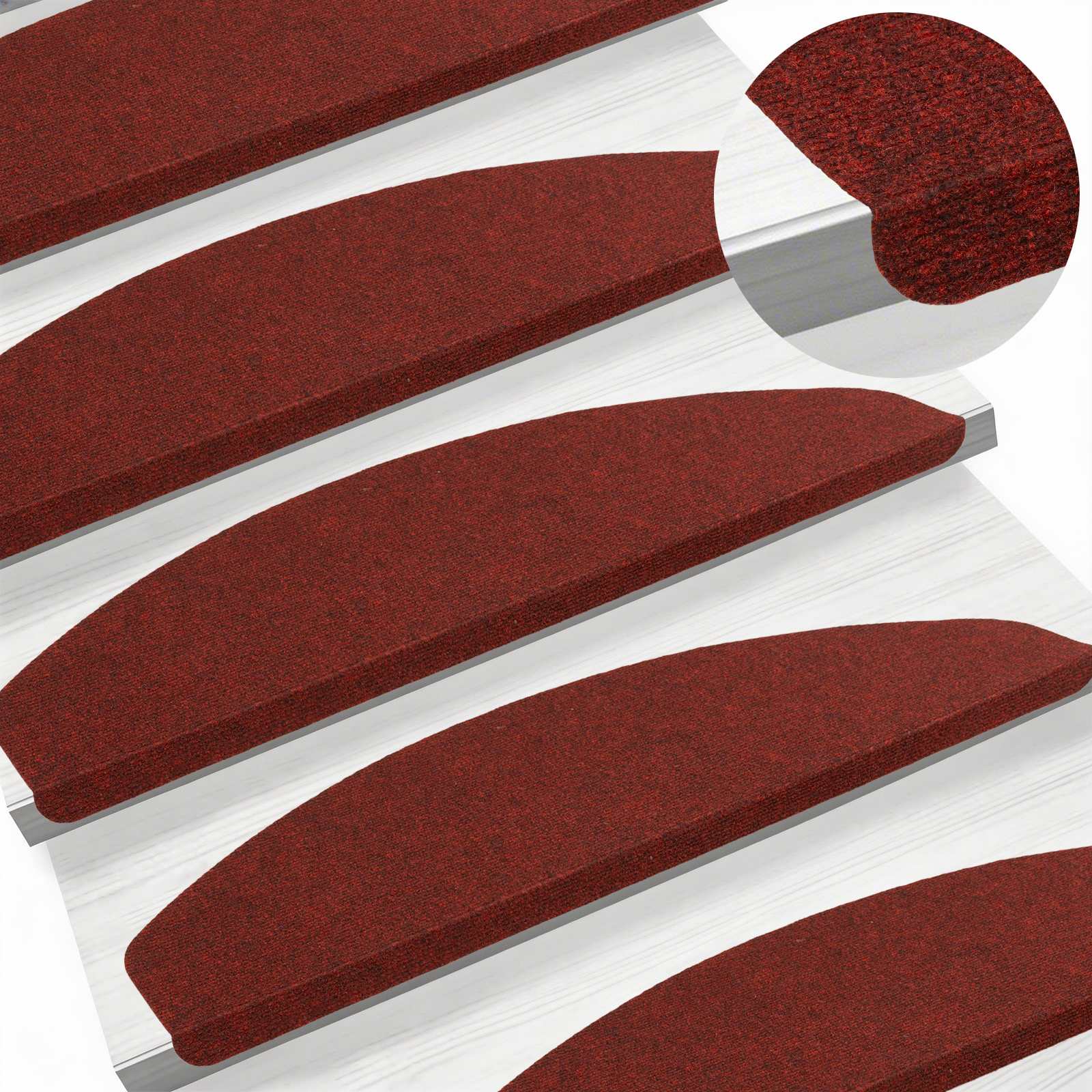 Zelfklevende Trapmatten Halfrond 15 pcs Rood 80 x 28 x 3,5 cm image 2