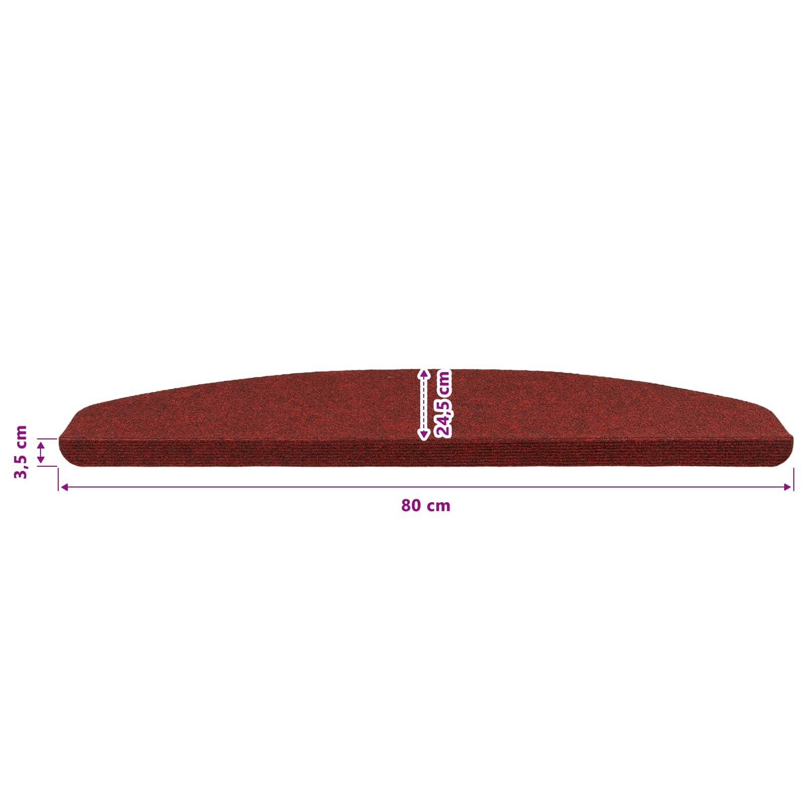 Zelfklevende Trapmatten Halfrond 15 pcs Rood 80 x 28 x 3,5 cm image 9