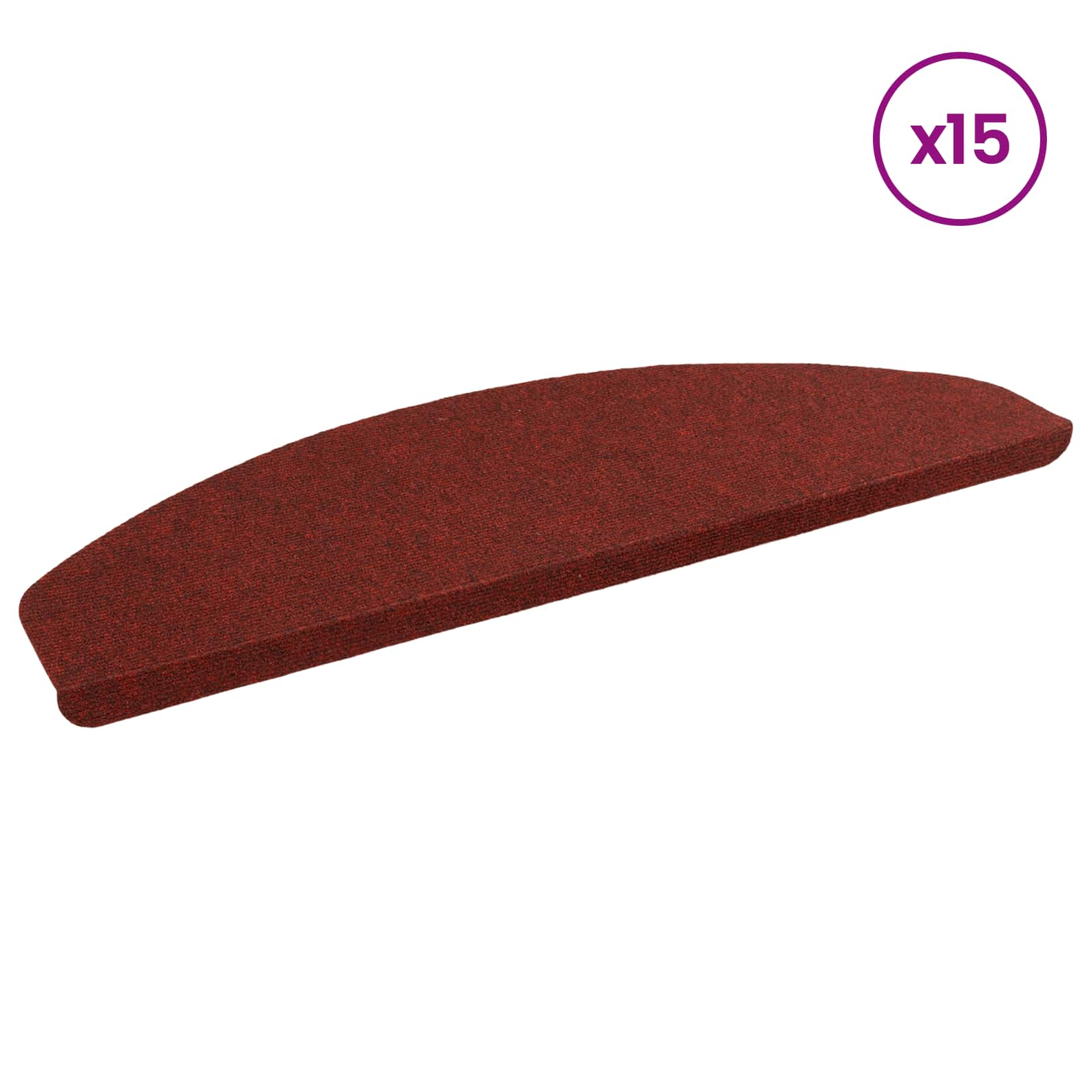 Zelfklevende Trapmatten Halfrond 15 pcs Rood 80 x 28 x 3,5 cm image 3