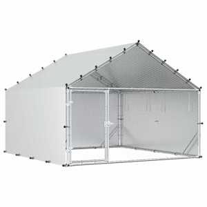 vidaXL Kanakuut katusega H&otilde;bedane 200 x 200 x 150 cm Tsingitud teras