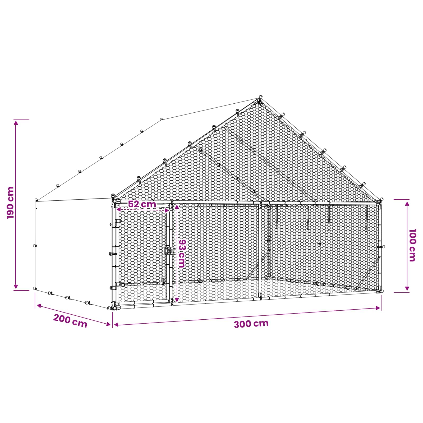 Kippenhok met dak Zilverkleurig 300 x 200 x 190 cm image 10