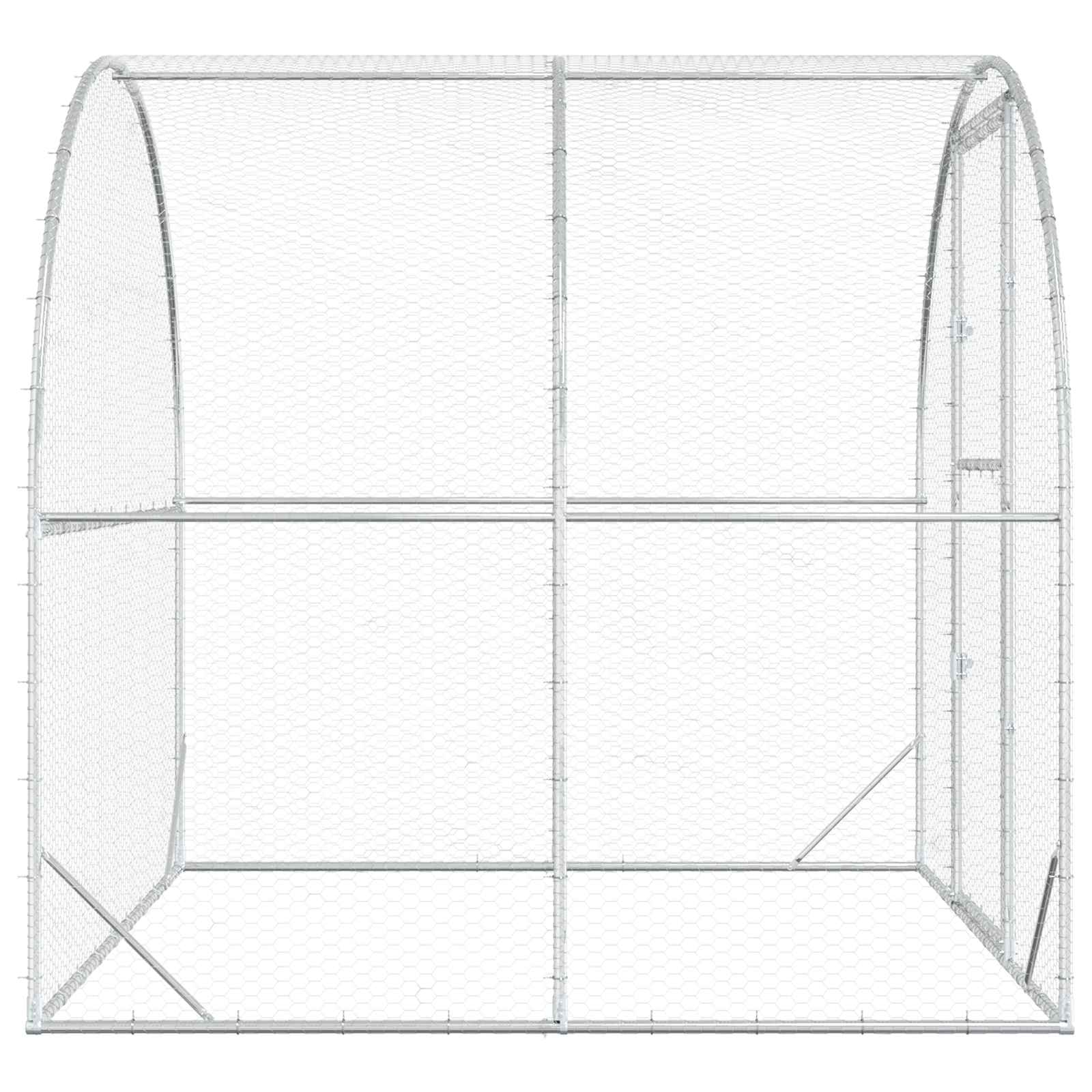 Kippenhok zilver 200 x 200 x 200 cm Gegalvaniseerd staal image 4