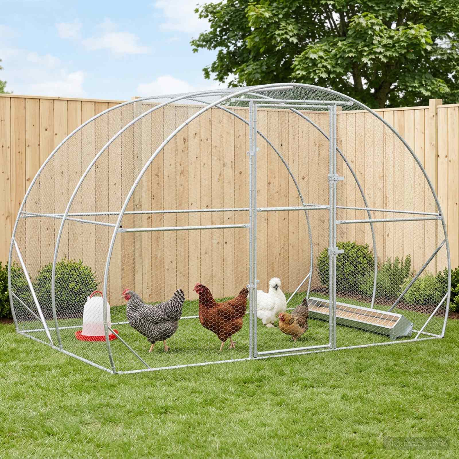 vidaXL Kyllingehus Sølv 200 x 300 x 200 cm Galvaniseret stål
