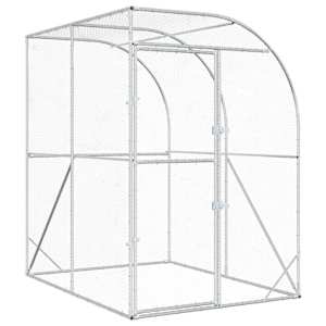 vidaXL Kanakoobas H&otilde;bedane 200 x 200 x 215 cm Tsingitud teras