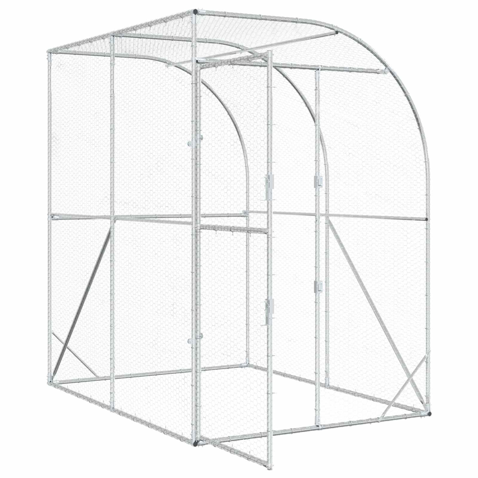 Kippenhok zilver 200 x 200 x 215 cm Gegalvaniseerd staal image 2