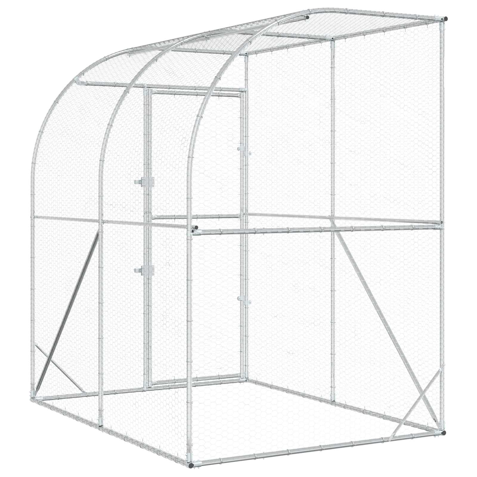 Kippenhok zilver 200 x 200 x 215 cm Gegalvaniseerd staal image 5