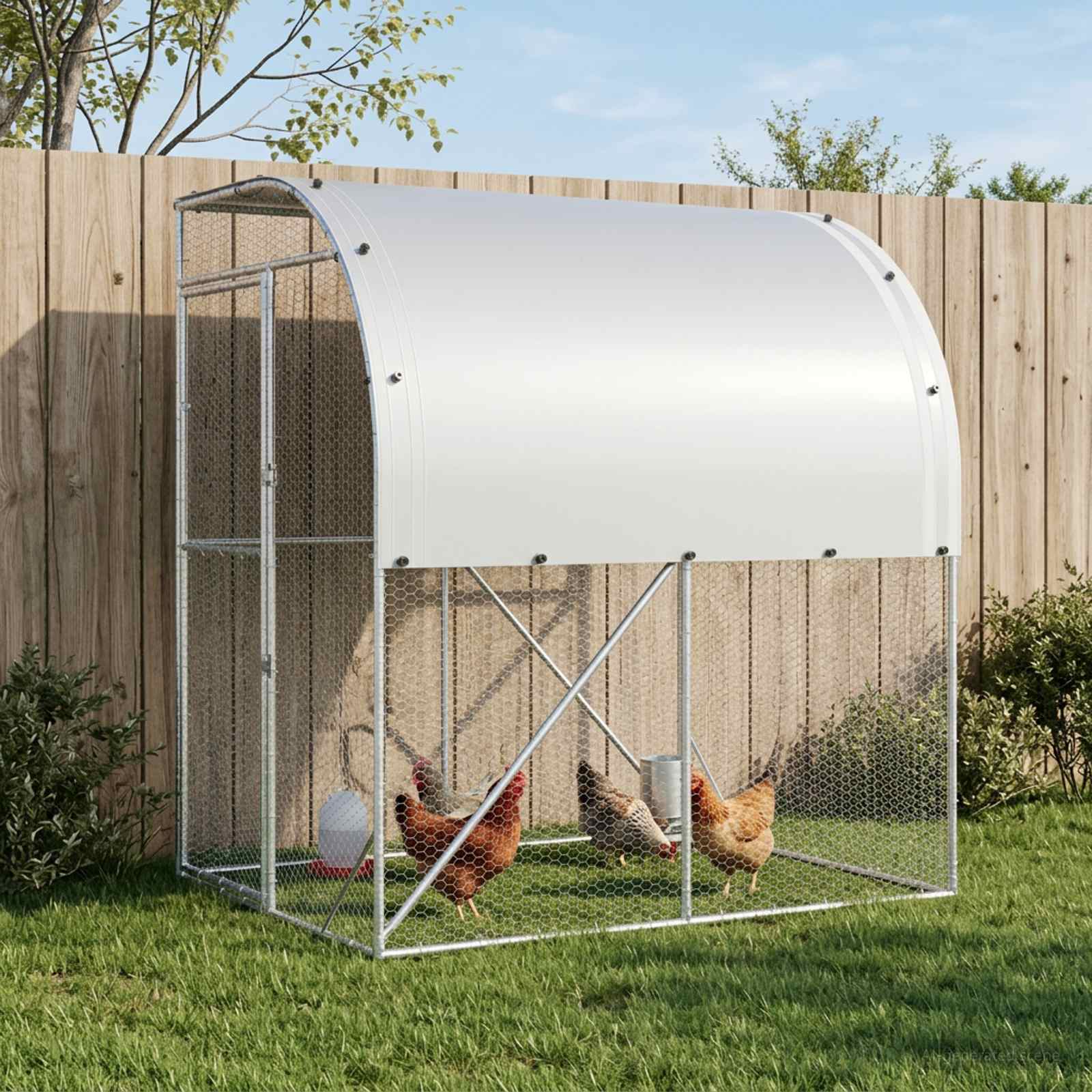 vidaXL Kyllingehus Sølv 200 x 200 x 215 cm Galvaniseret stål