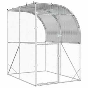 vidaXL Kanakoobas H&otilde;bedane 200 x 200 x 215 cm Tsingitud teras