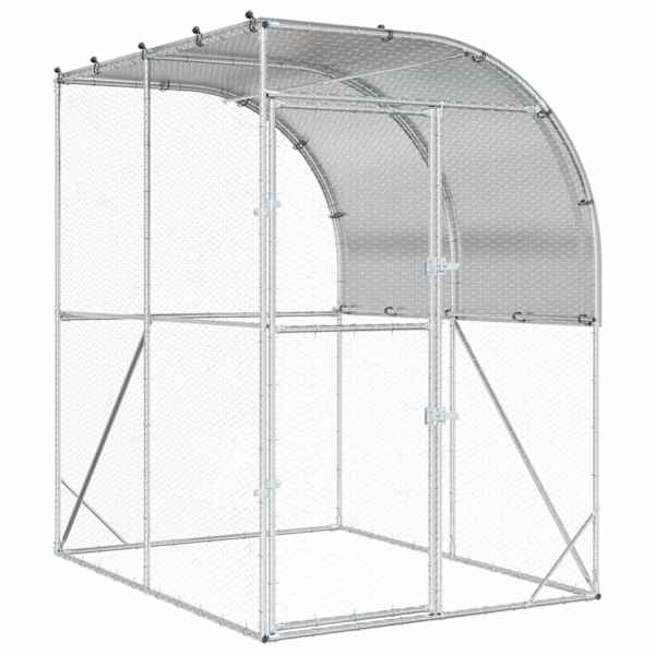 vidaXL Kanakoobas H&otilde;bedane 200 x 200 x 215 cm Tsingitud teras