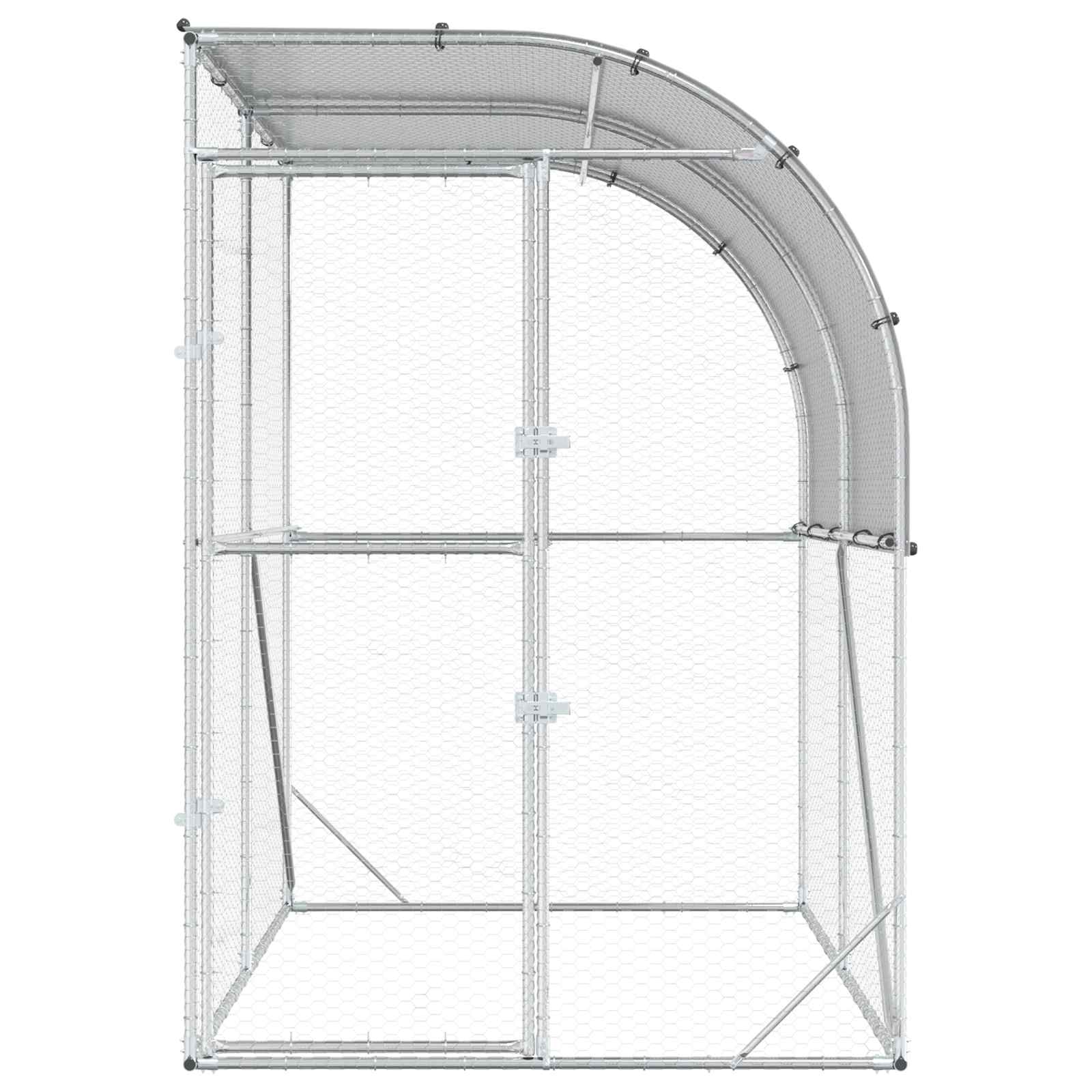 Kippenhok zilver 200 x 200 x 215 cm Gegalvaniseerd staal image 3