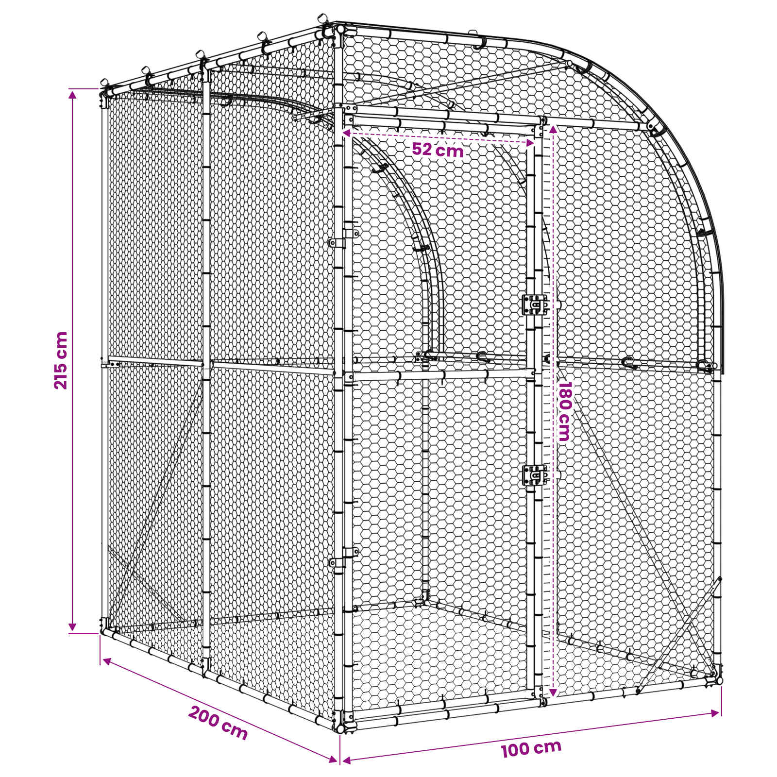 Kippenhok zilver 200 x 200 x 215 cm Gegalvaniseerd staal image 8