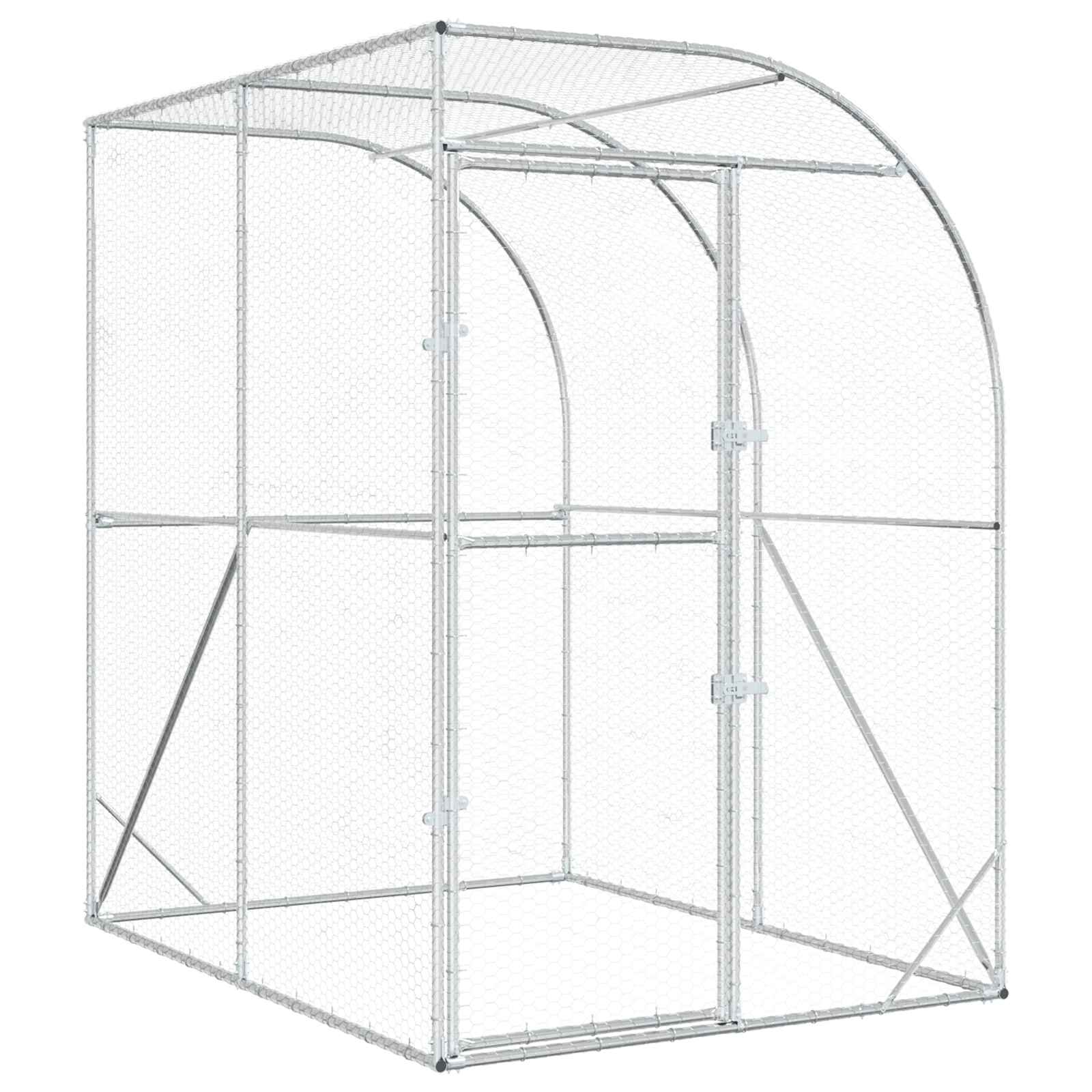 Kippenhok zilver 200 x 200 x 215 cm Gegalvaniseerd staal image 1